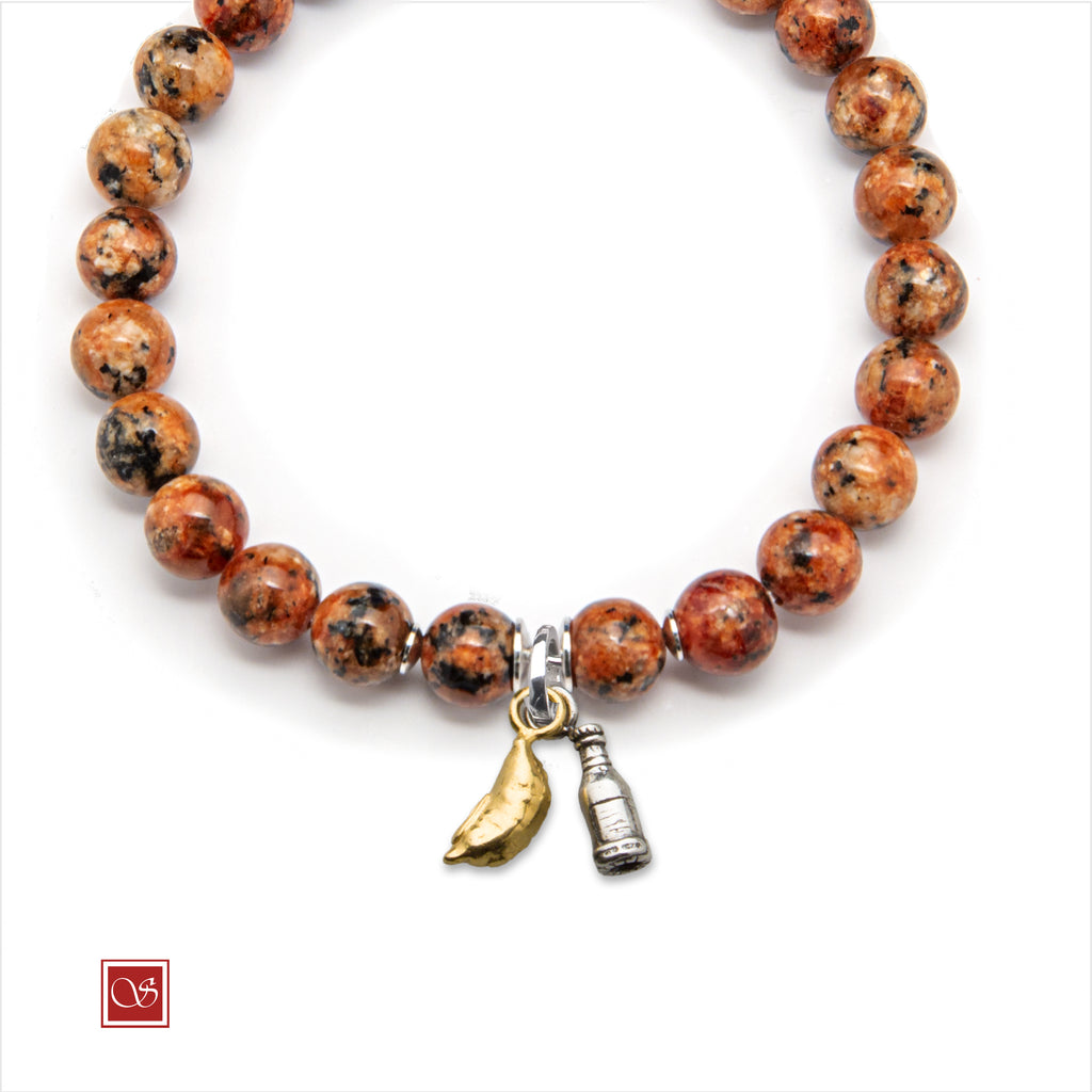 Bracciale uomo - con PANZEROTTO & BIRRA - diametro 19 cm