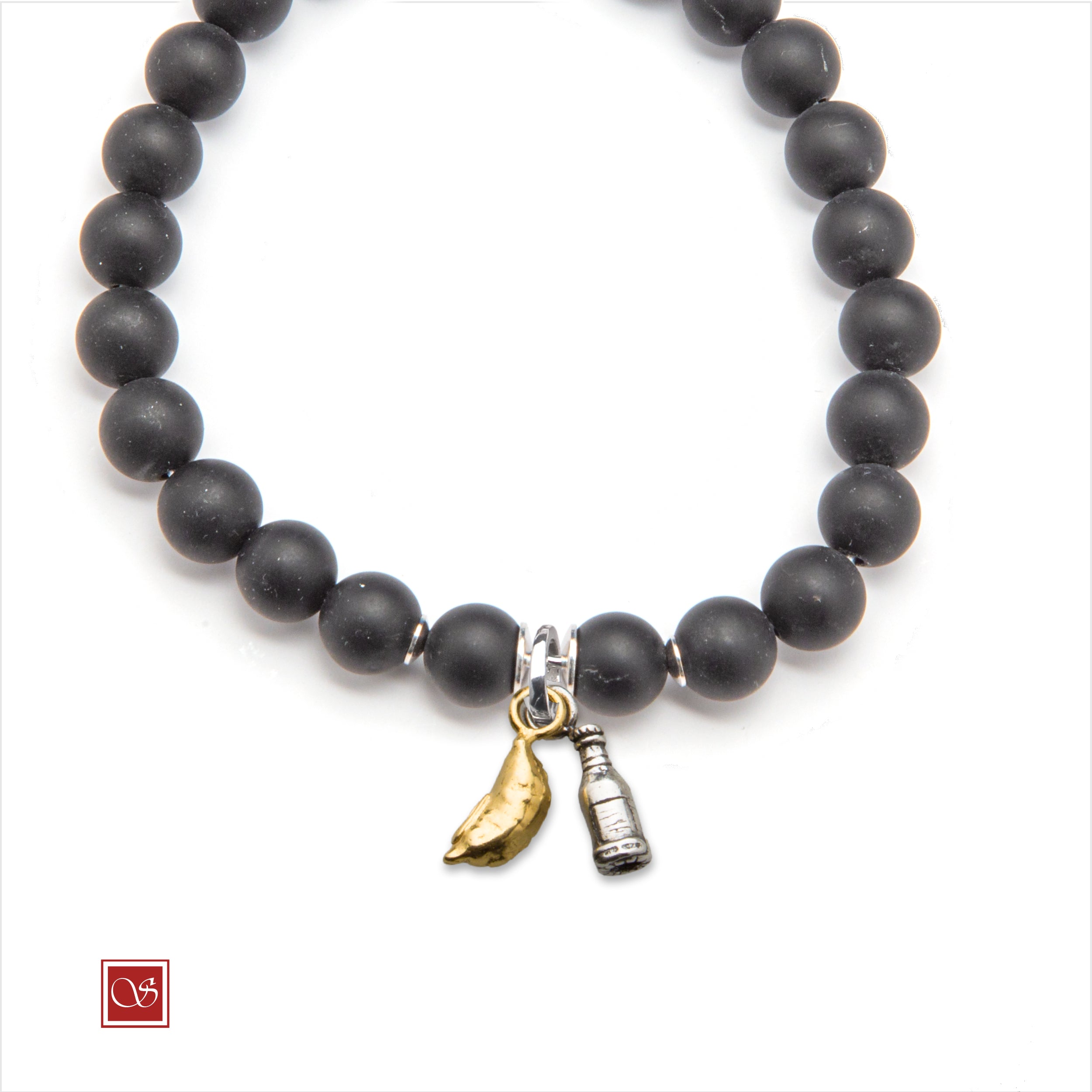 Bracciale uomo - con PANZEROTTO & BIRRA - diametro 19 cm