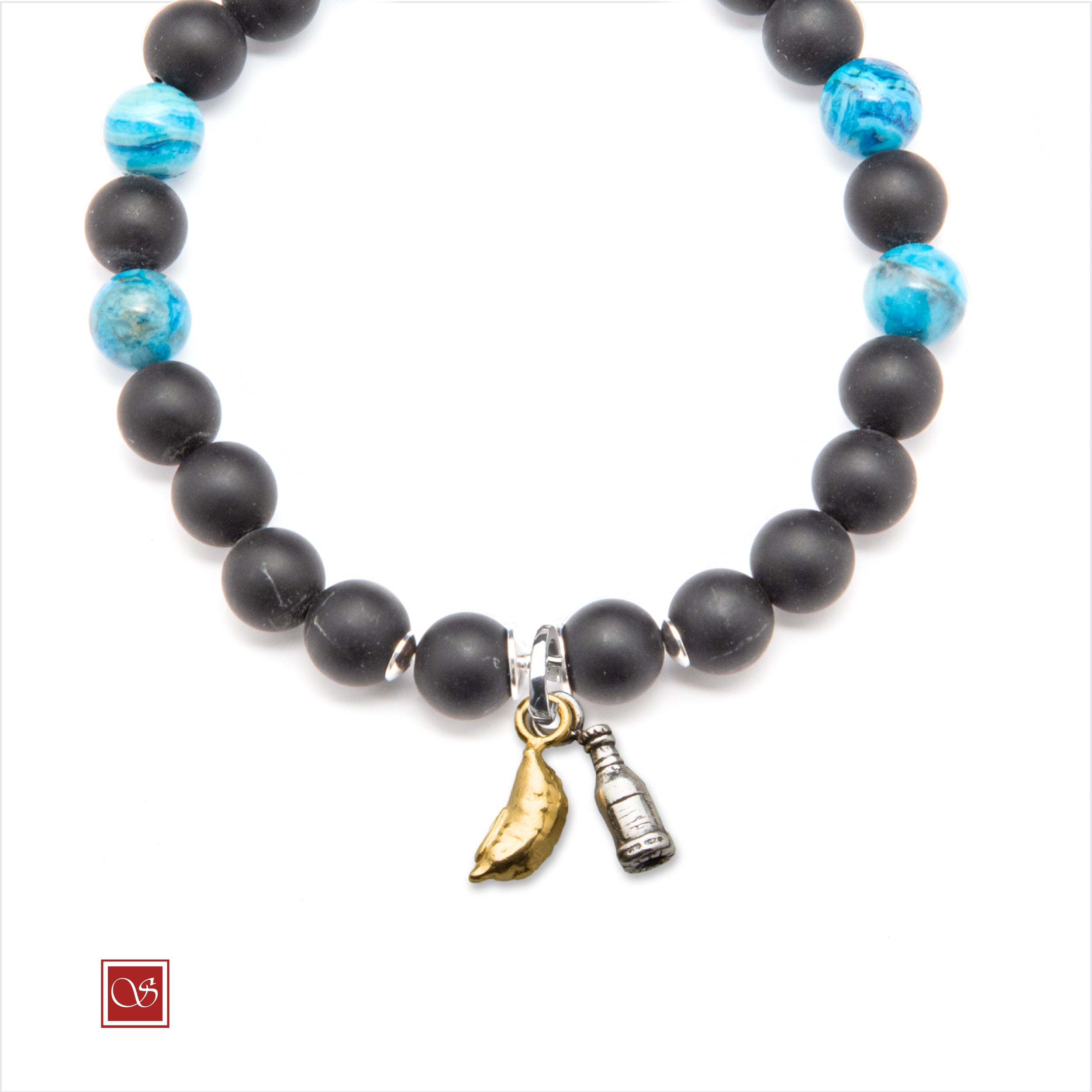 Bracciale uomo - con PANZEROTTO & BIRRA - diametro 19 cm