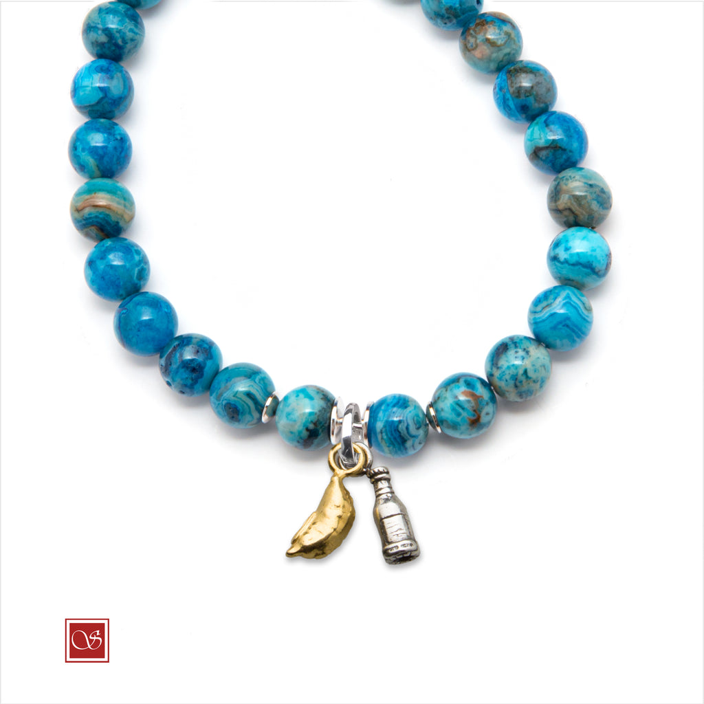 Bracciale uomo - con PANZEROTTO & BIRRA - diametro 19 cm