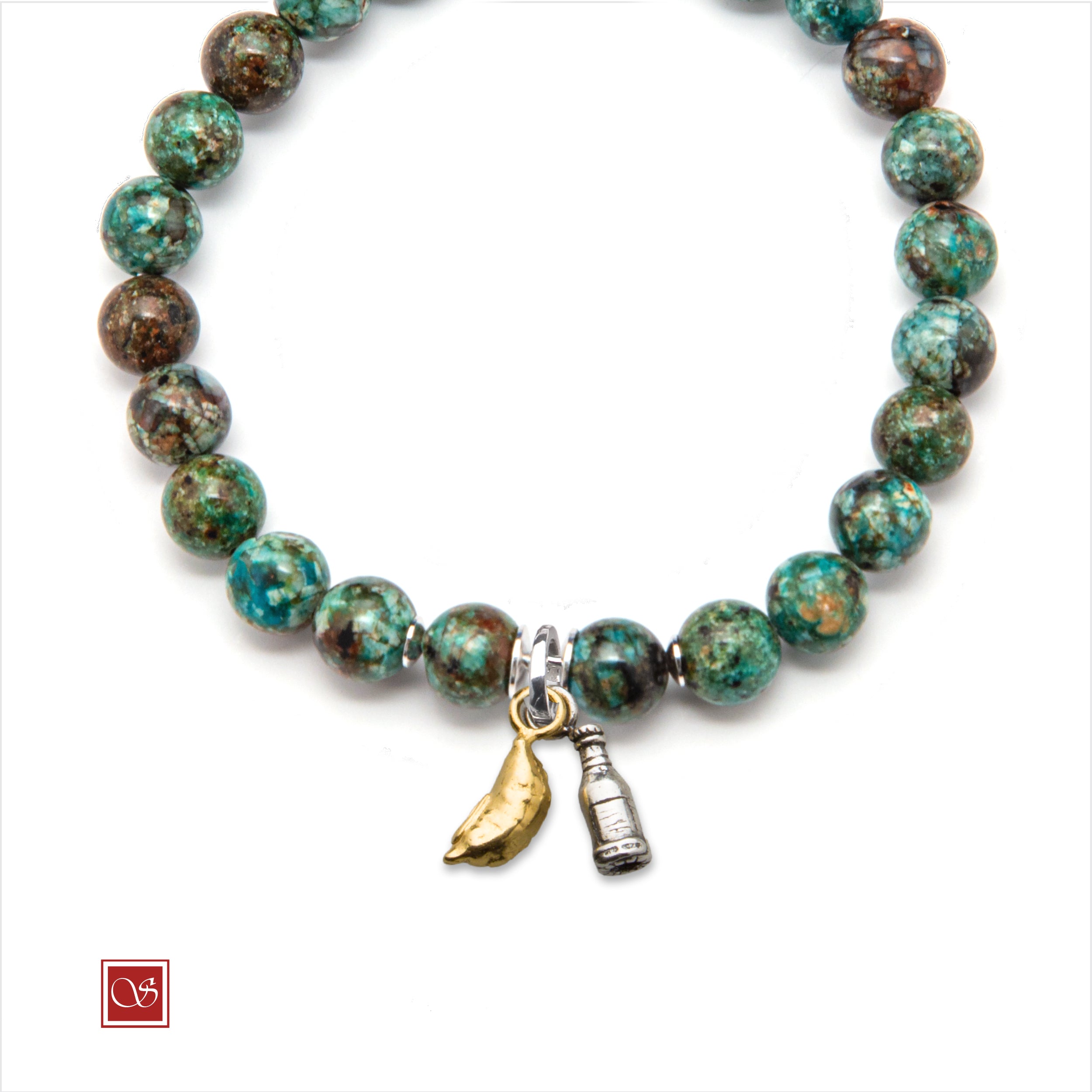 Bracciale uomo - con PANZEROTTO & BIRRA - diametro 19 cm