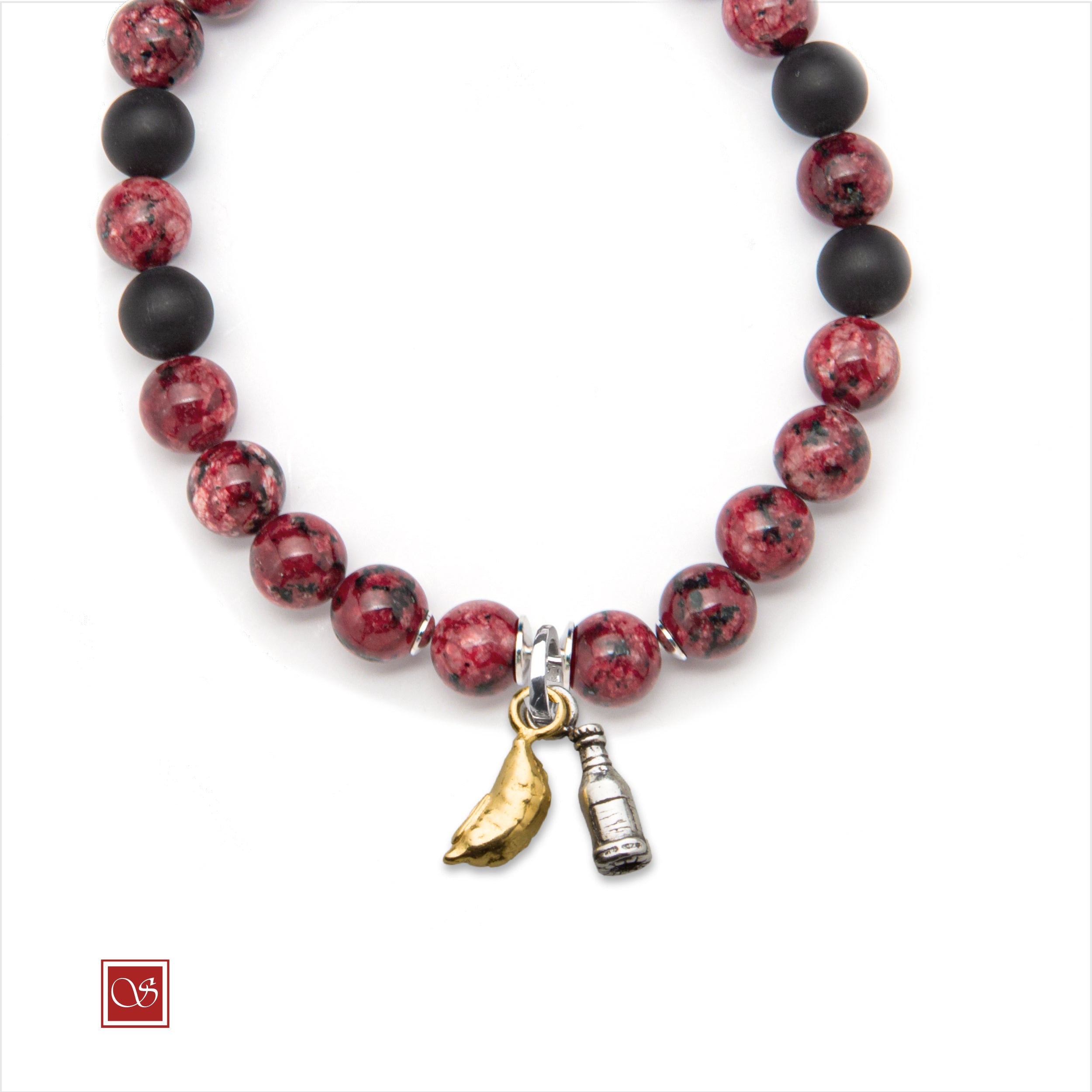 Bracciale uomo - con PANZEROTTO & BIRRA - diametro 19 cm