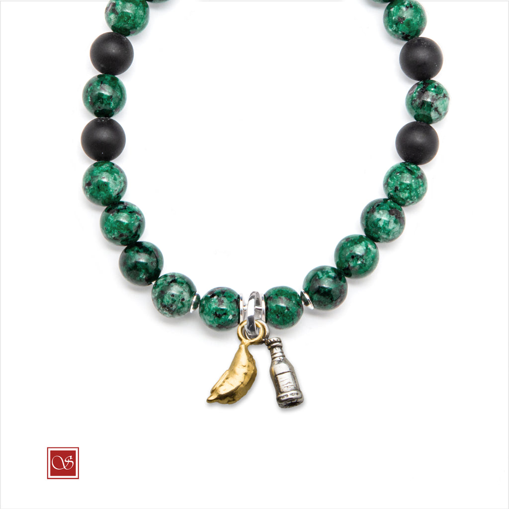 Bracciale uomo - con PANZEROTTO & BIRRA - diametro 19 cm