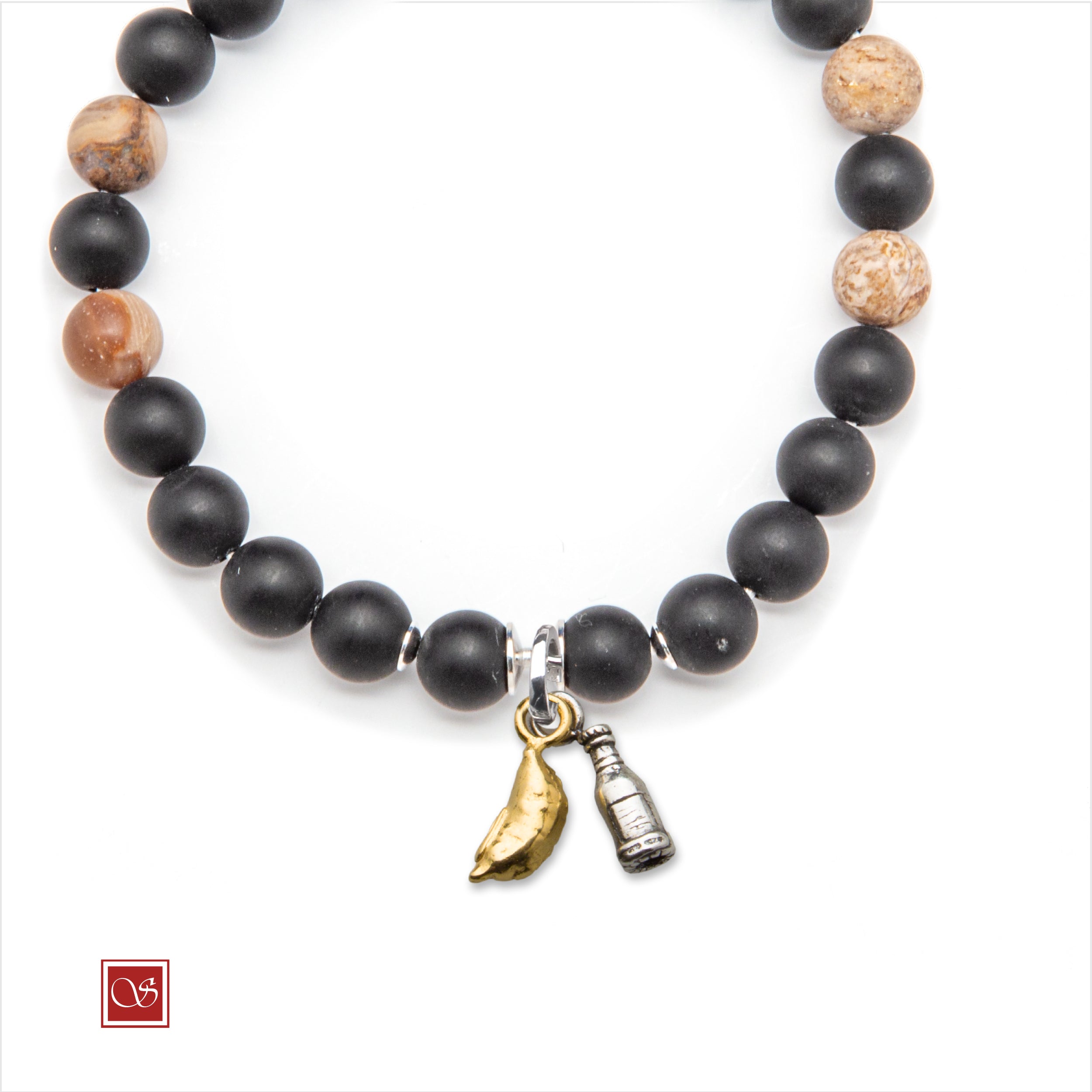 Bracciale uomo - con PANZEROTTO & BIRRA - diametro 19 cm