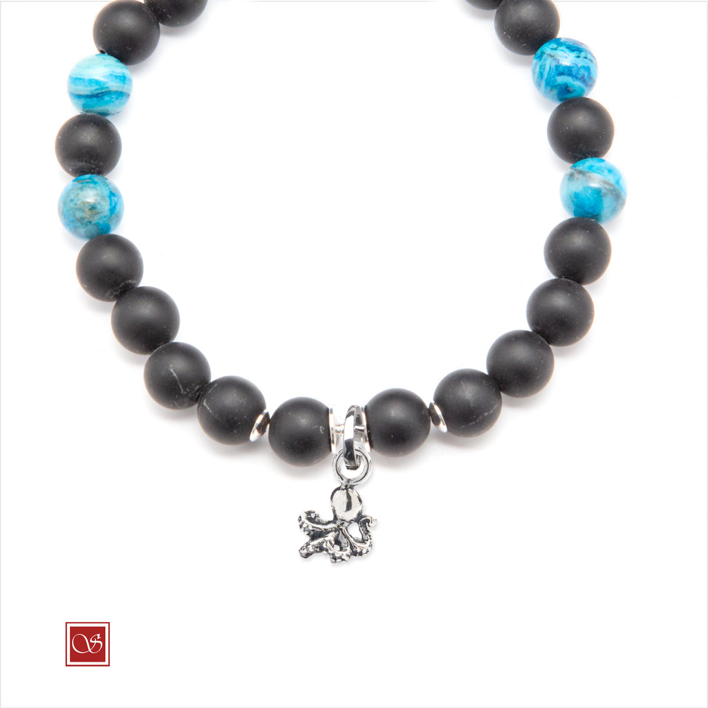 Bracciale uomo - con POLPO RICCIO - diametro 19 cm