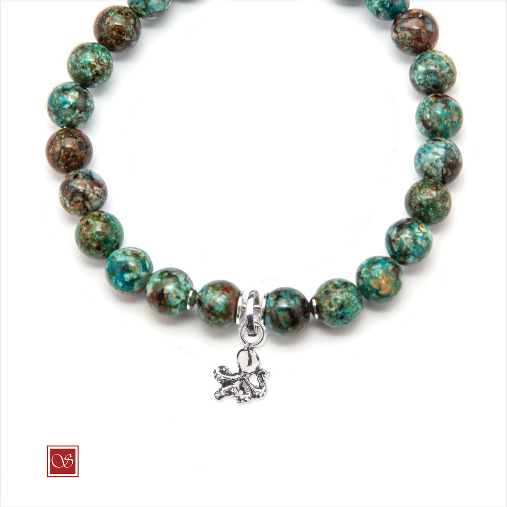 Bracciale uomo - con POLPO RICCIO - diametro 19 cm