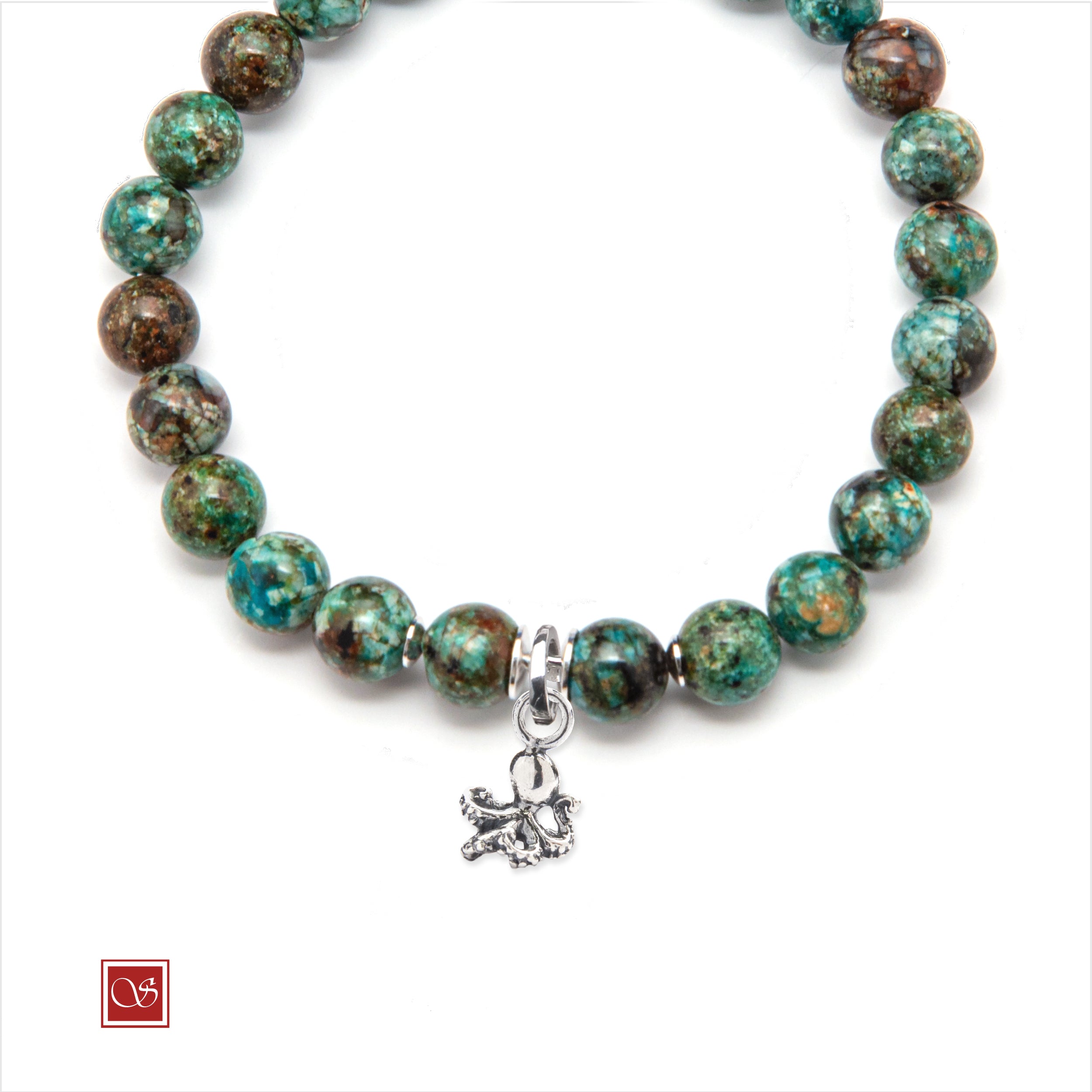 Bracciale uomo - con POLPO RICCIO - diametro 19 cm