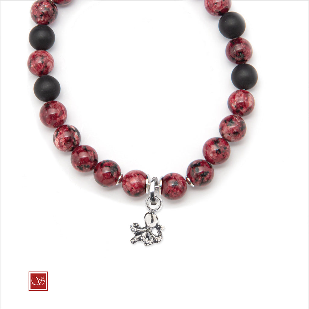 Bracciale uomo - con POLPO RICCIO - diametro 19 cm