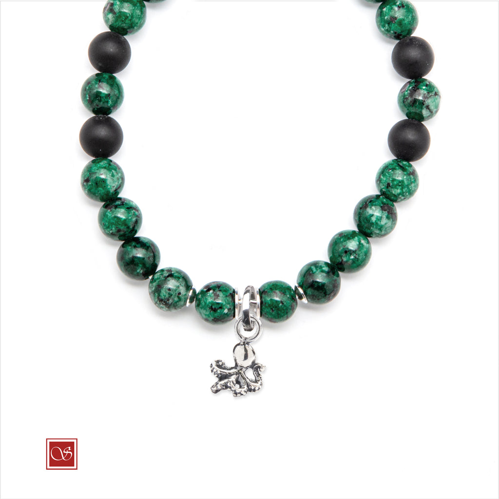 Bracciale uomo - con POLPO RICCIO - diametro 19 cm