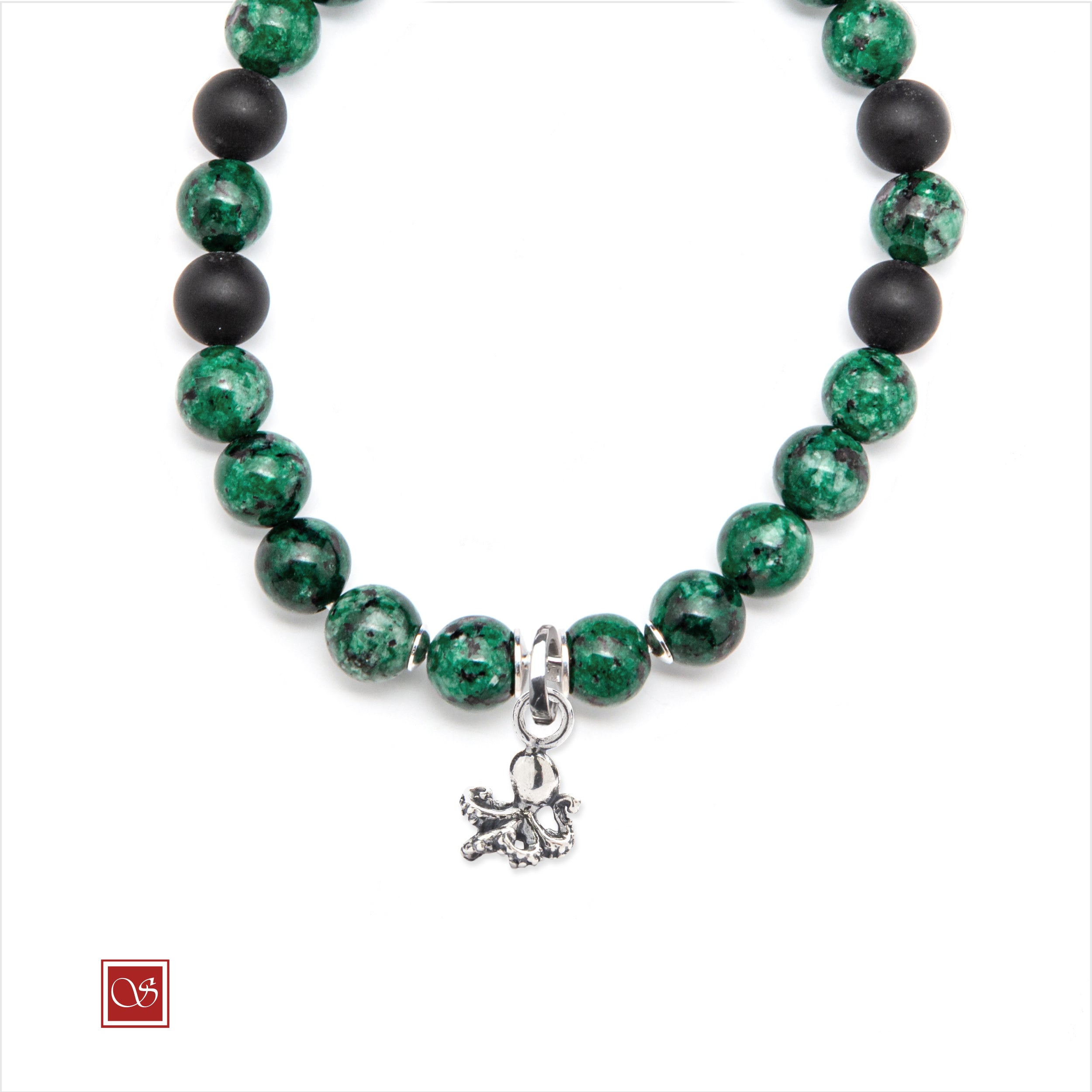 Bracciale uomo - con POLPO RICCIO - diametro 19 cm