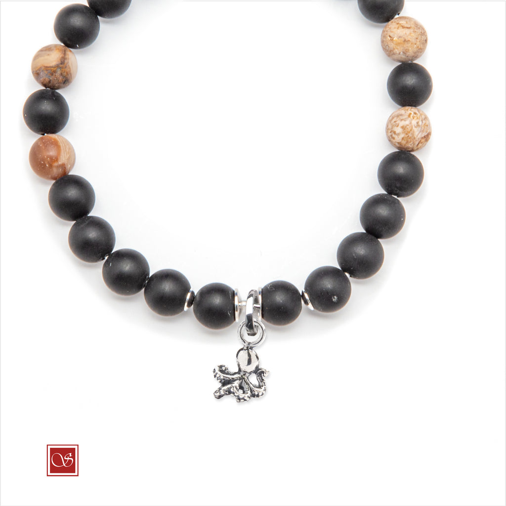 Bracciale uomo - con POLPO RICCIO - diametro 19 cm