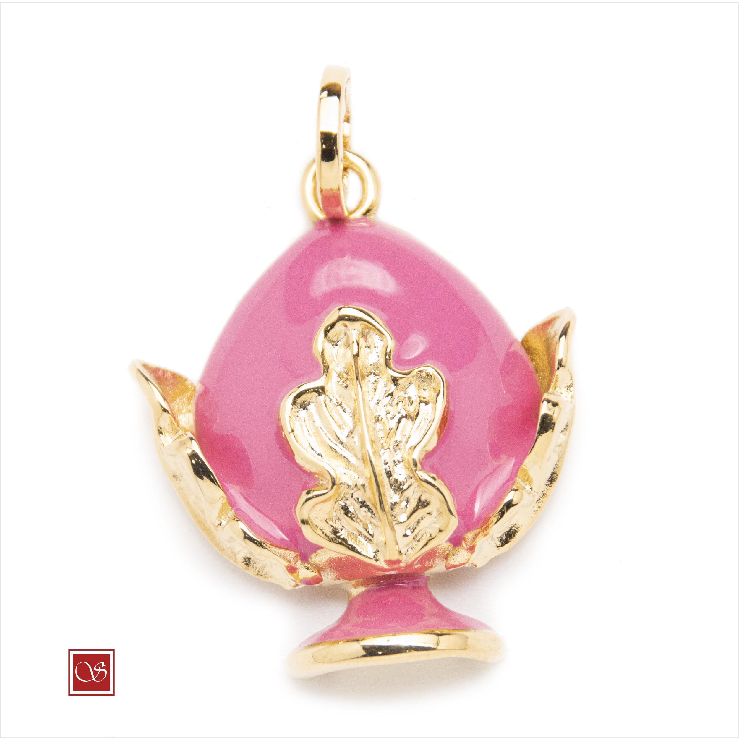 Pomidèfiure grande smaltato ROSA e TURCHESE mm.28X34 - BronzAmante