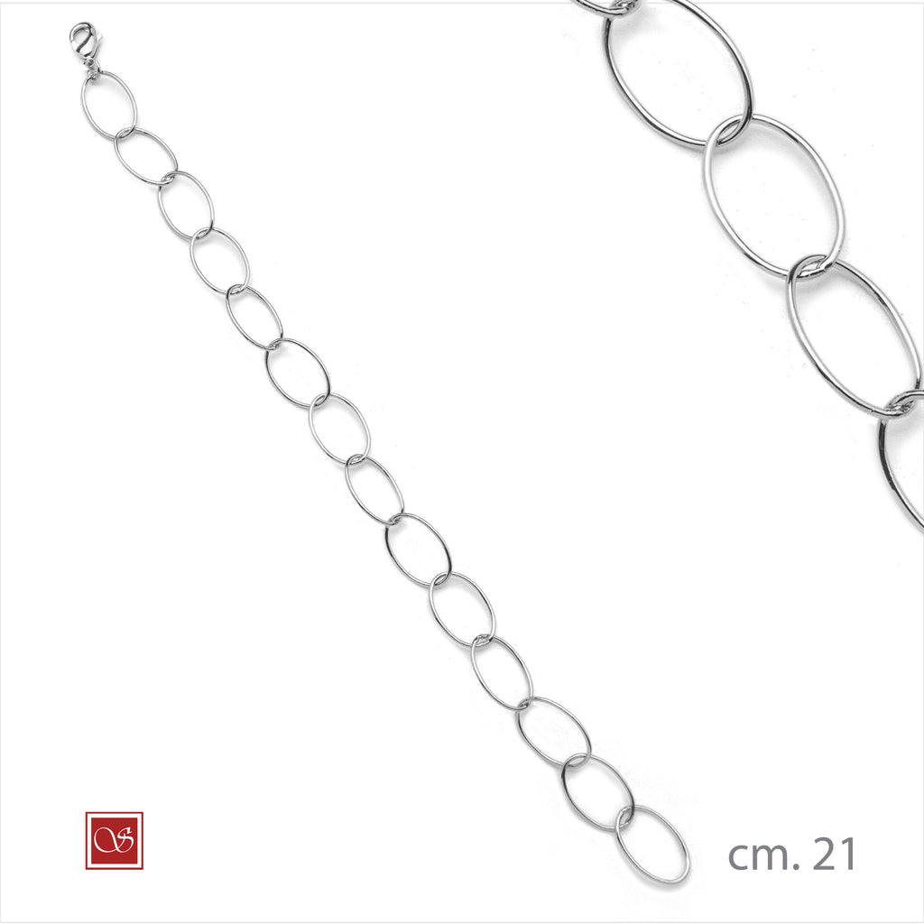 Bracciale rolò media cm.21 rodiato - BronzAmante