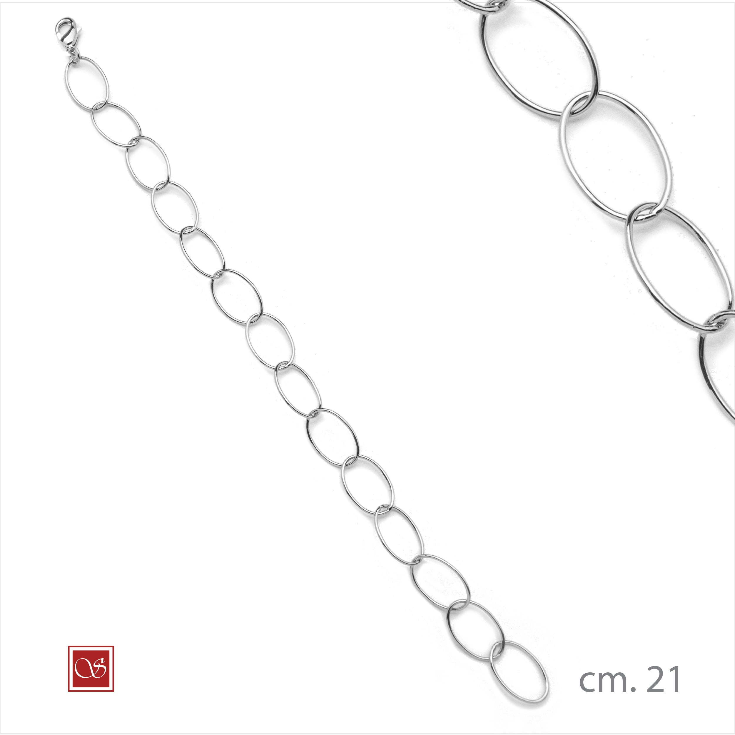 Bracciale rolò media cm.21 rodiato - BronzAmante