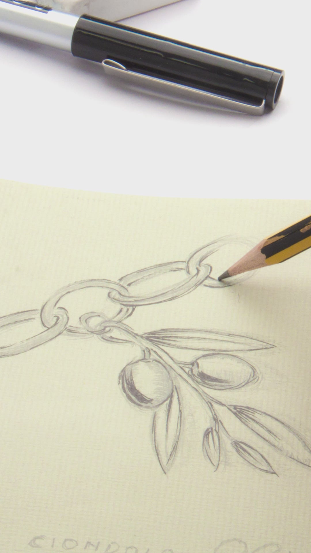 Ciondolo Ulivo 2 foglie