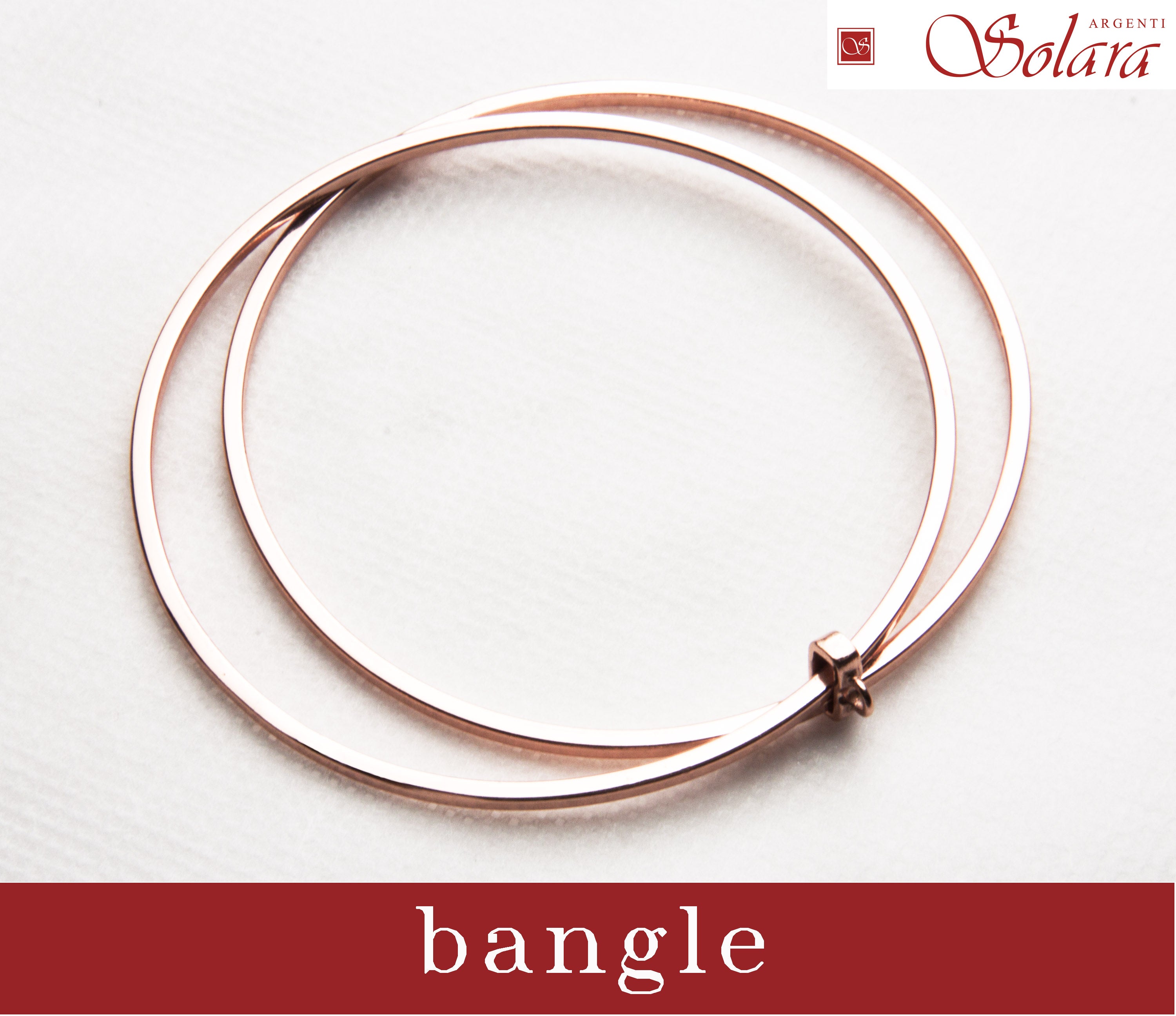 Bangle doppio d'argento 925/°°° rosè
