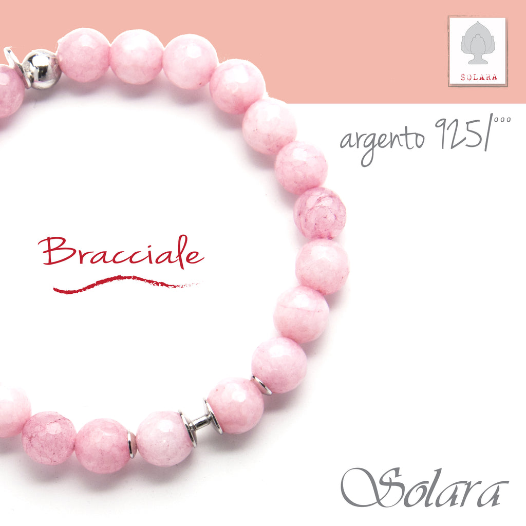 Bracciale CLESSIDRA con giada rosa pesco