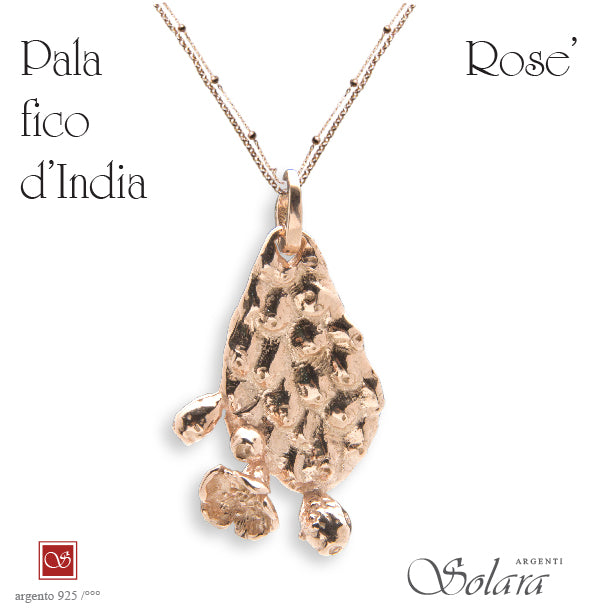 pala fico d'India grande - argento-rosè-dorata (non comprende la collana)