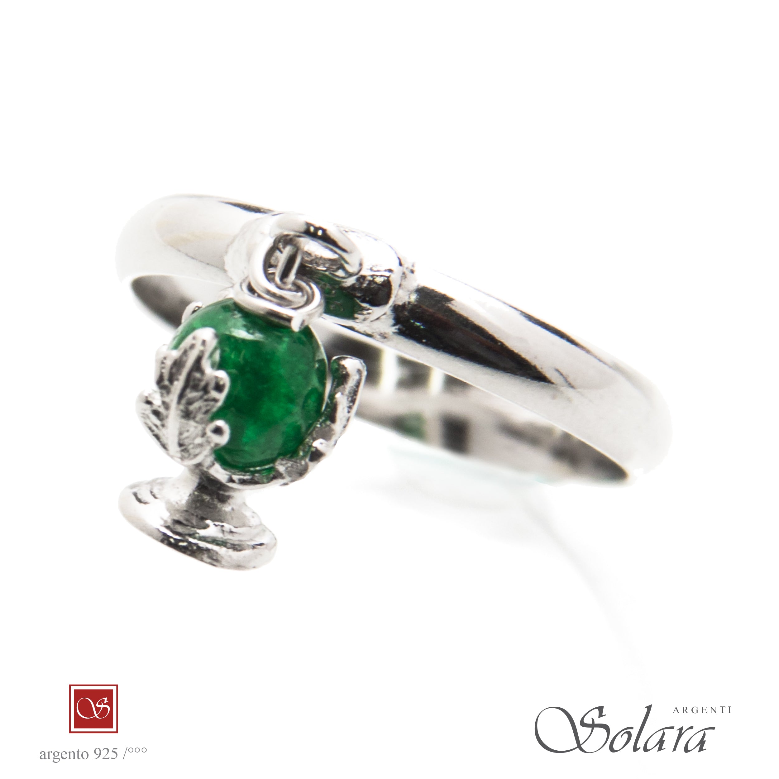Anello Pomidèfiure Giada colore verde smeraldo - misura 10-12-14-17-20