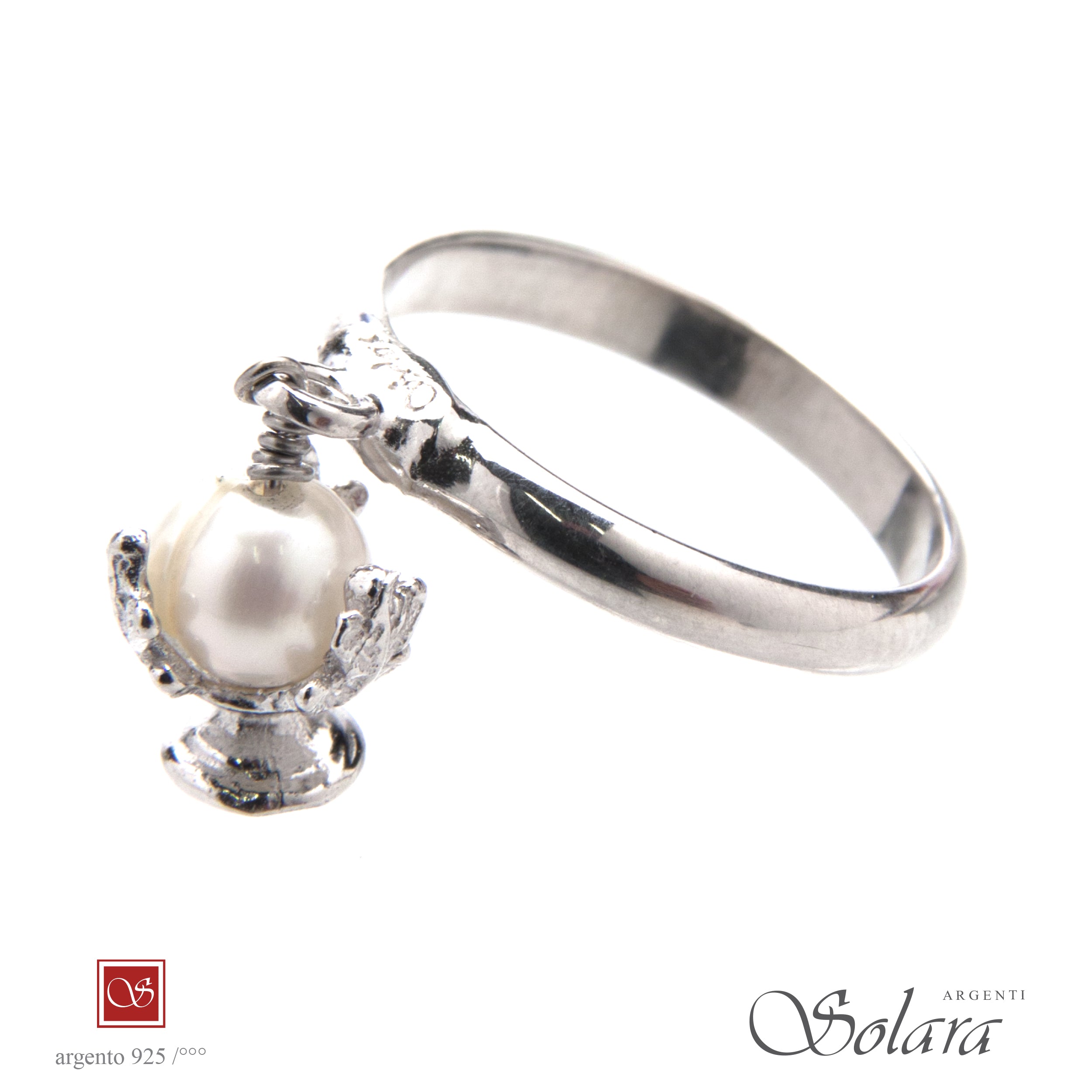 Anello Pomidèfiure perla bianca - misure 10-12-14-17-20