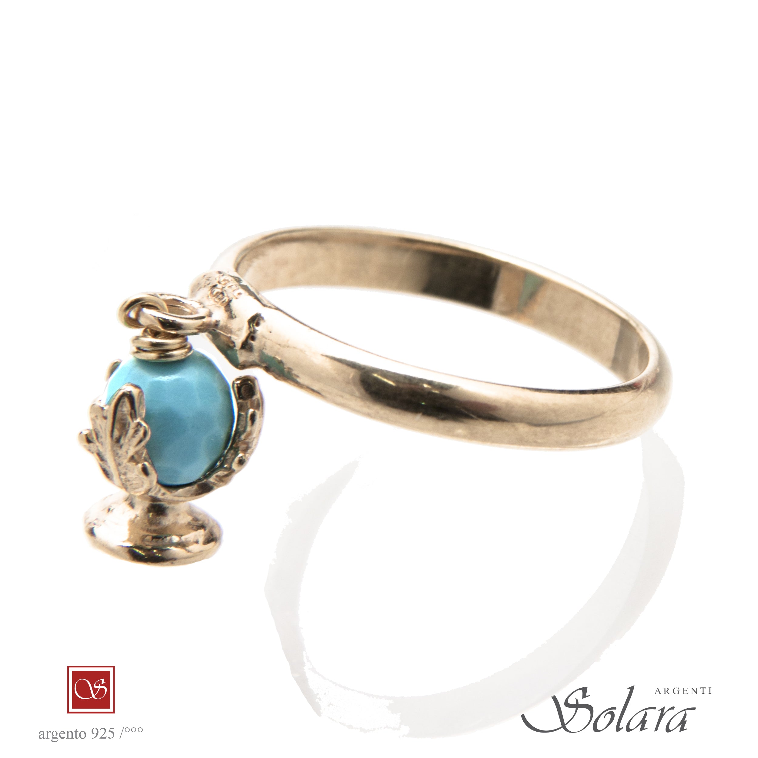 Anello dorato Pomidèfiure pasta di Turchese - misura 10-12-14-17-20