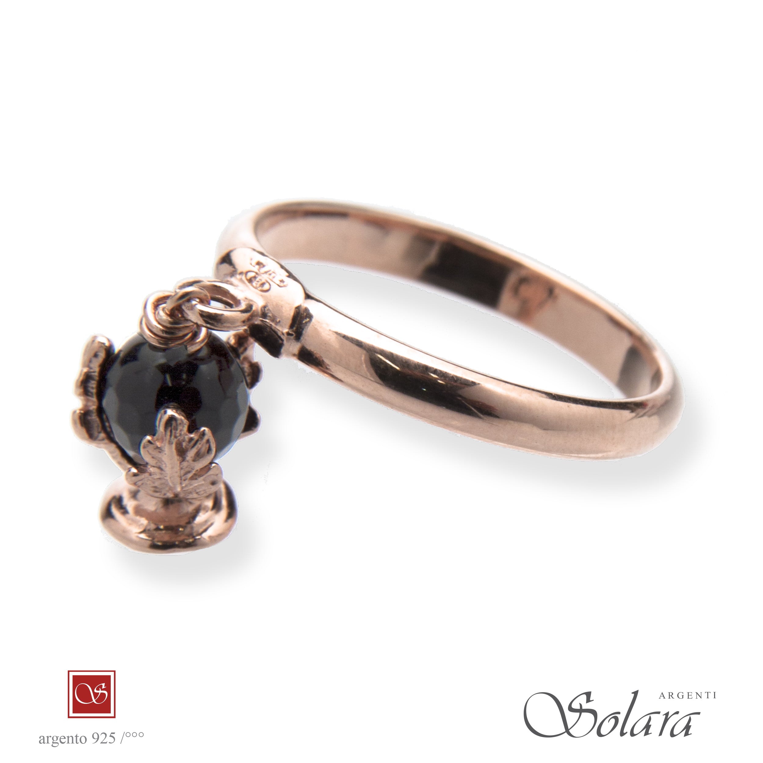 Anello Pomidèfiure Ø mm 14 (Onice nero) - rosè