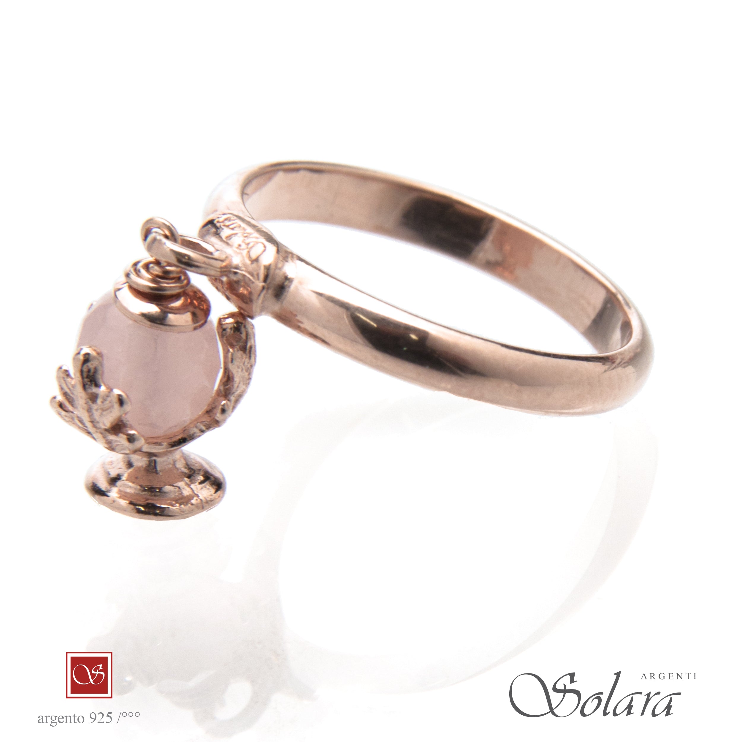 Anello rosè Pomidèfiure Quarzo rosa - misura 10-12-14-17-20