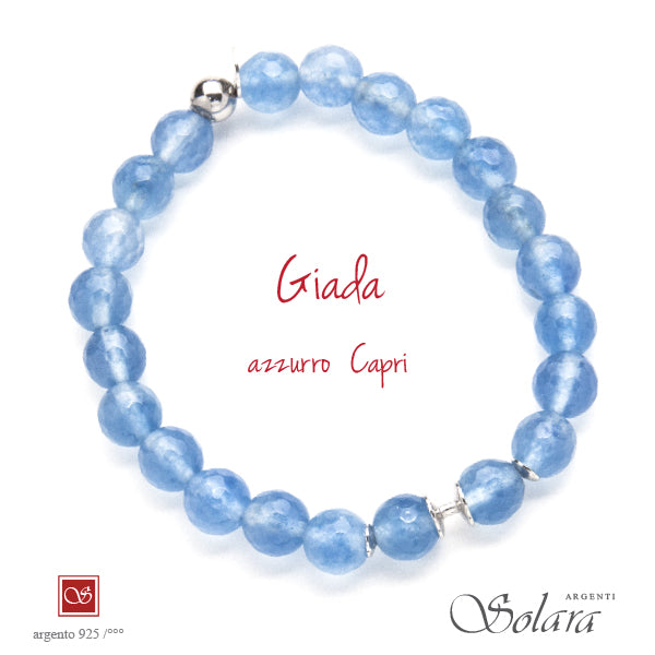 Bracciale CLESSIDRA con giada azzurro Capri