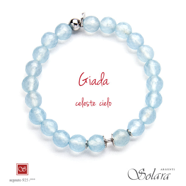 Bracciale CLESSIDRA con giada celeste Cielo