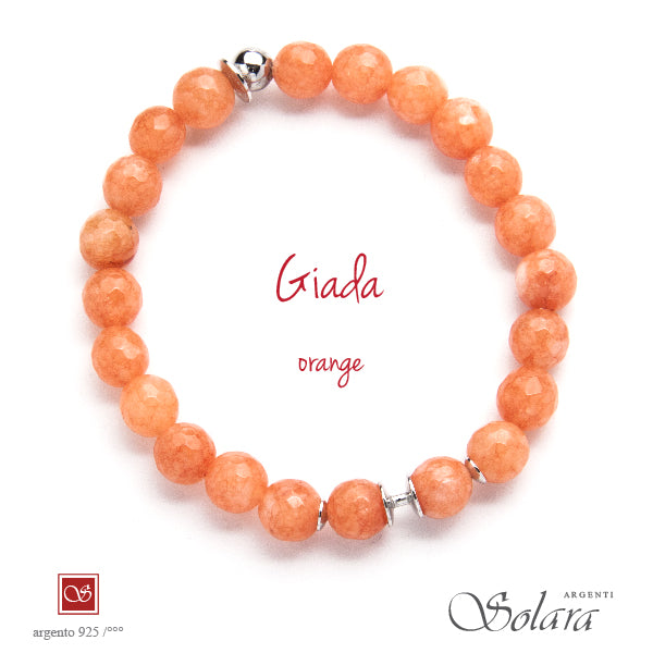 Bracciale CLESSIDRA con giada arancio