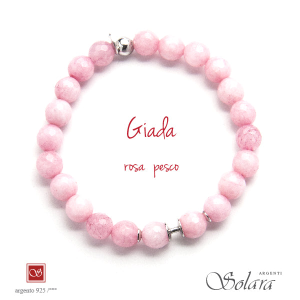 Bracciale CLESSIDRA con giada rosa pesco