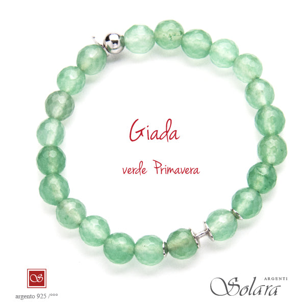 Bracciale Feng Shui Fatto A Mano In Giada Verde Con Ciondolo Fiore - Portafortuna E Talismano Per Donne