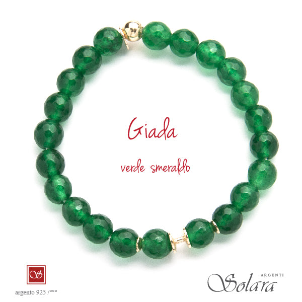 Bracciale CLESSIDRA con giada verde smeraldo