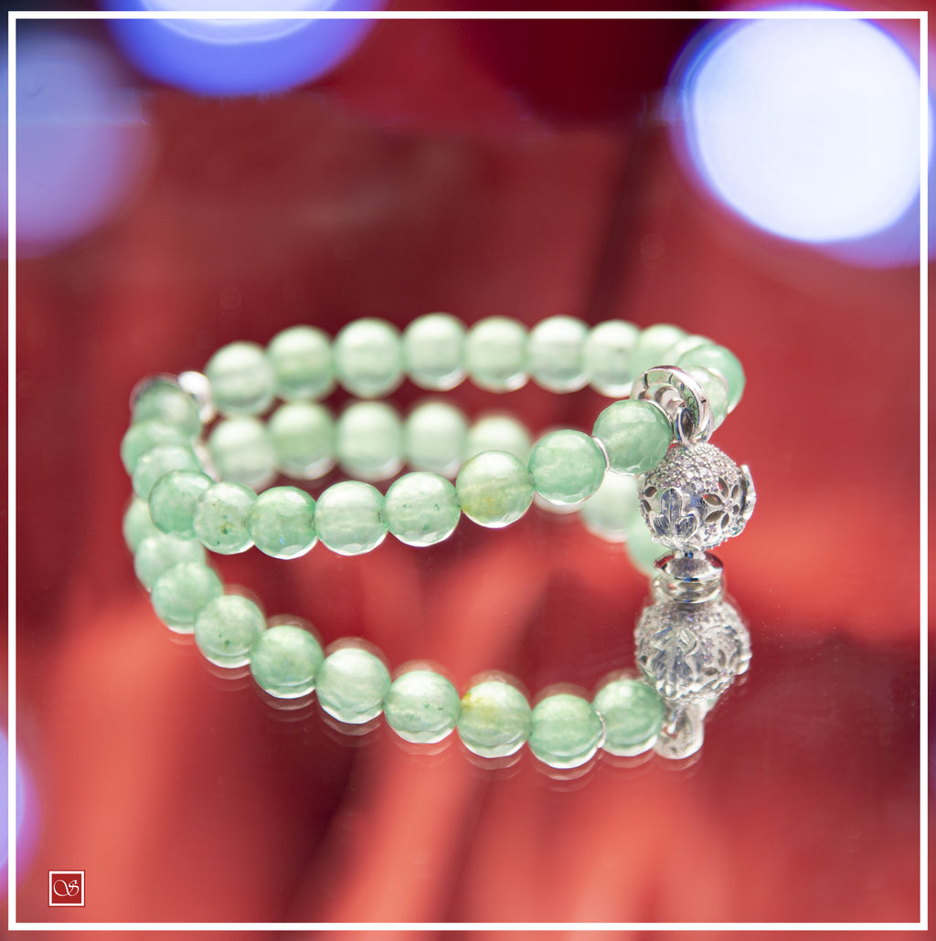 Bracciale CLESSIDRA con giada verde Primavera