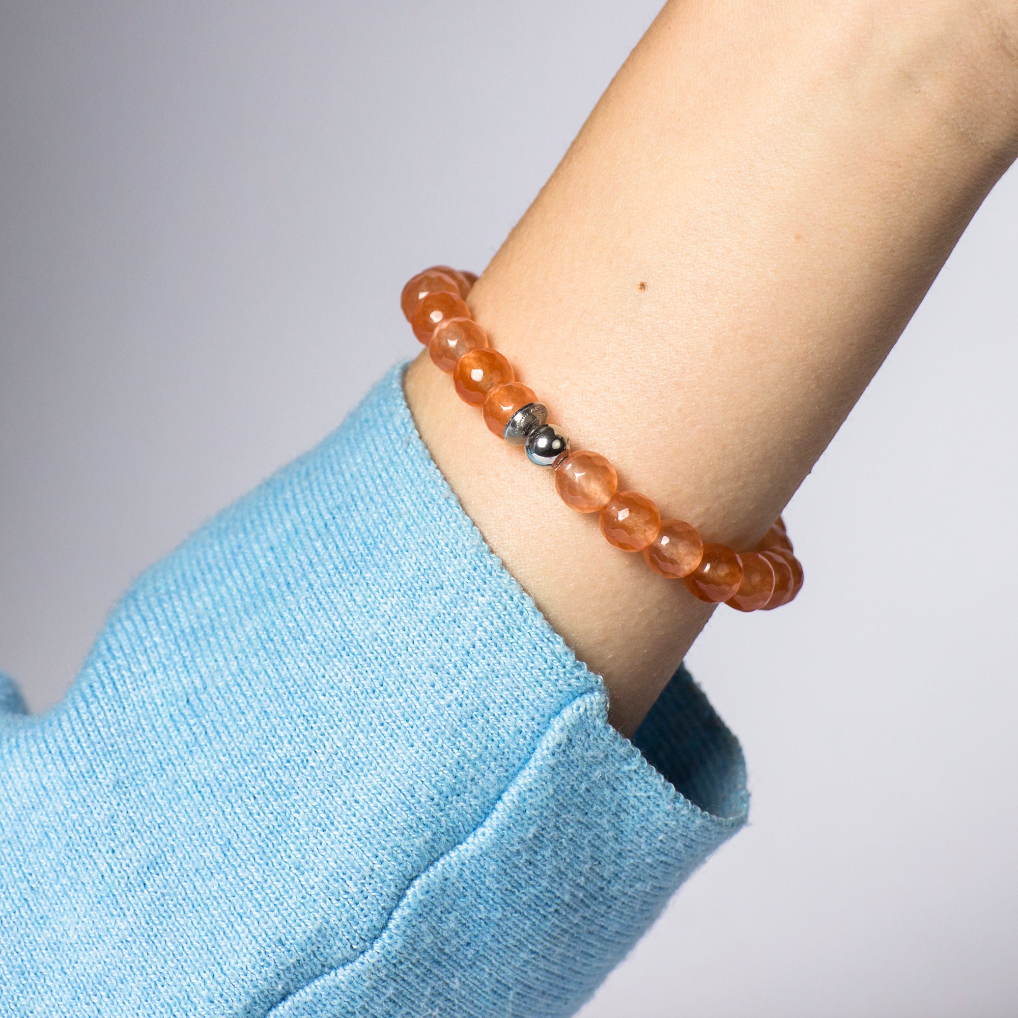 Bracciale CLESSIDRA con giada arancio