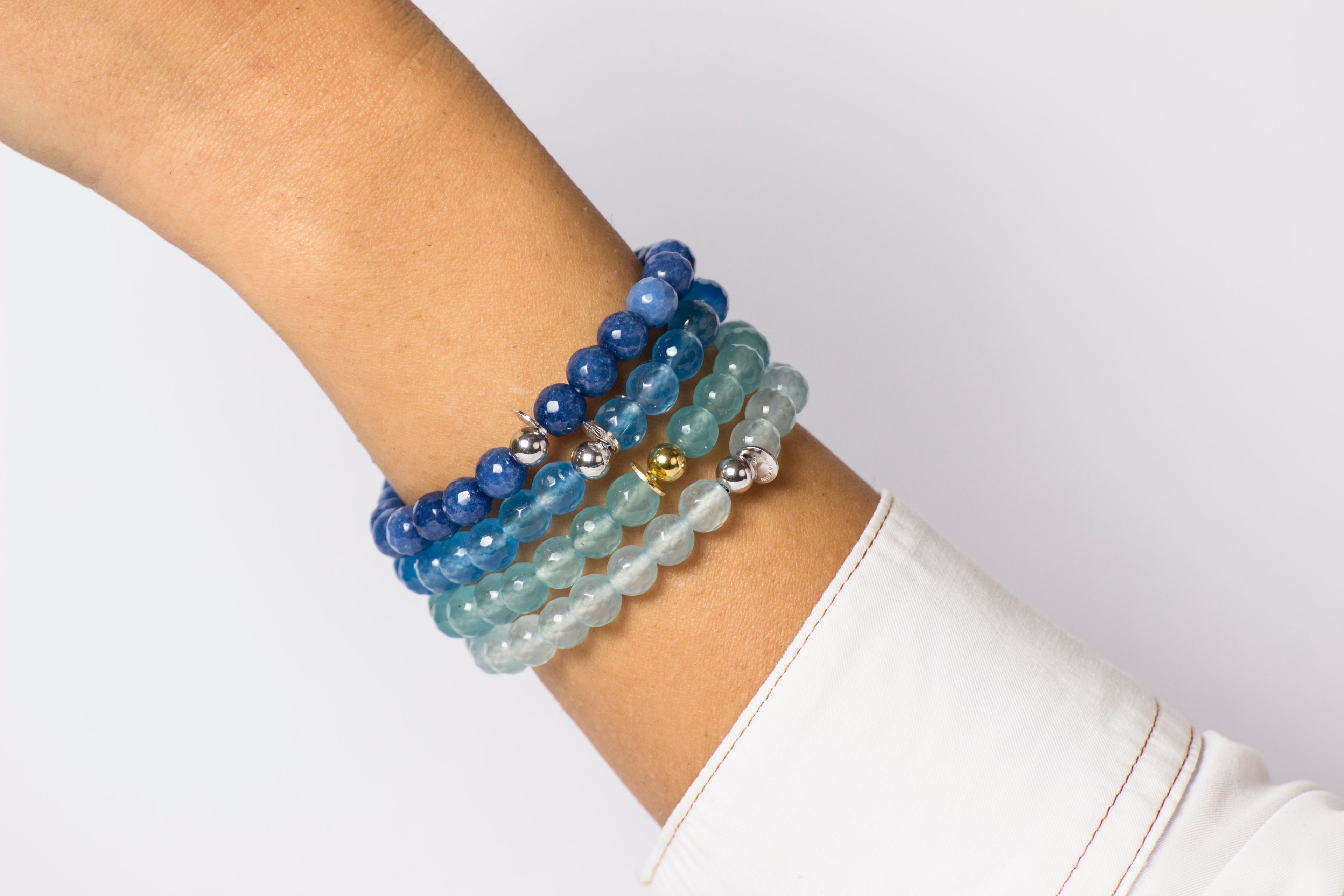 Bracciale CLESSIDRA con giada celeste Cielo