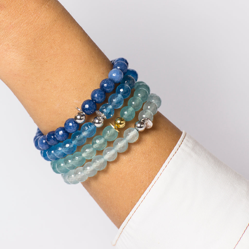 Bracciale CLESSIDRA con giada azzurro Capri