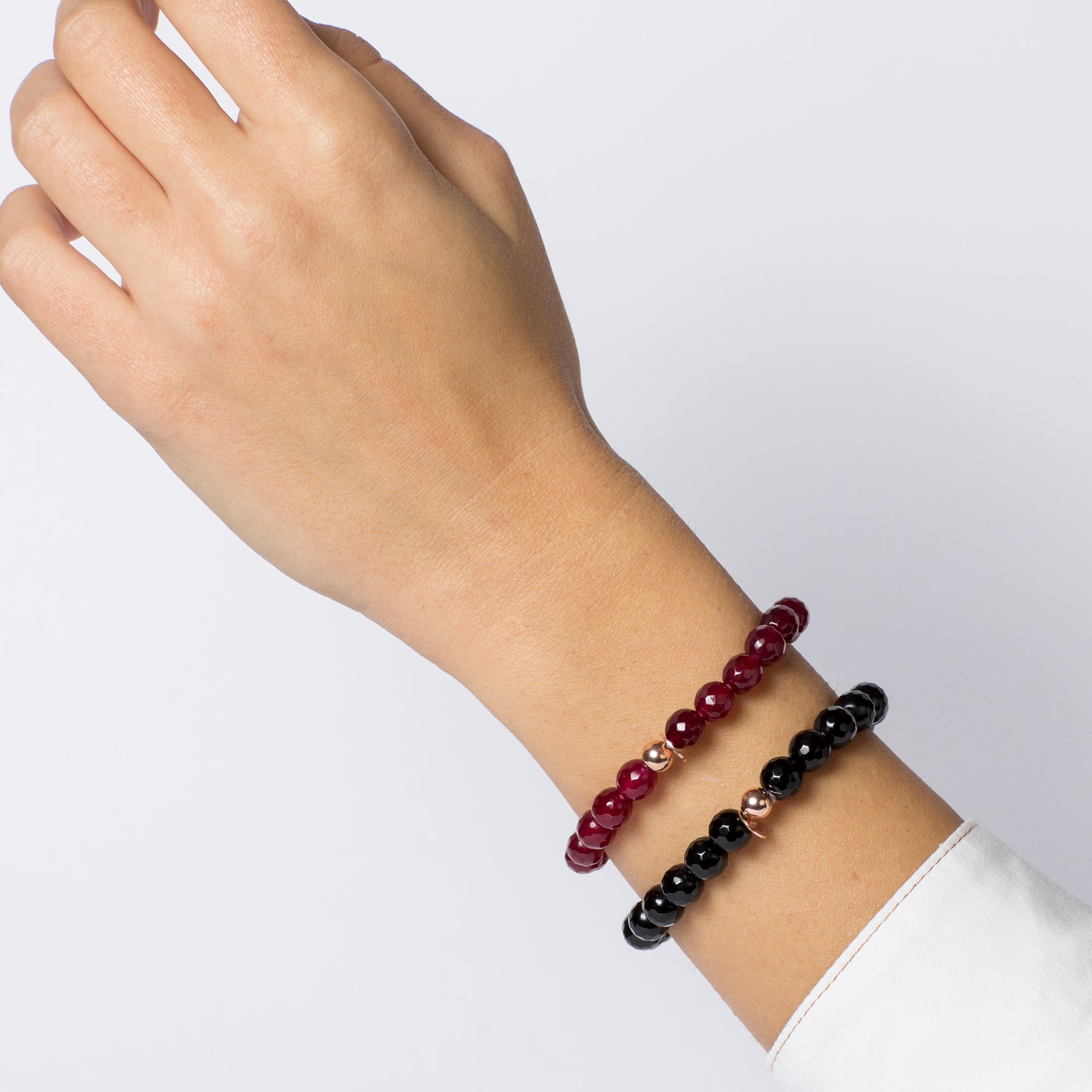 Bracciale CLESSIDRA con giada rossa - colore rubino -