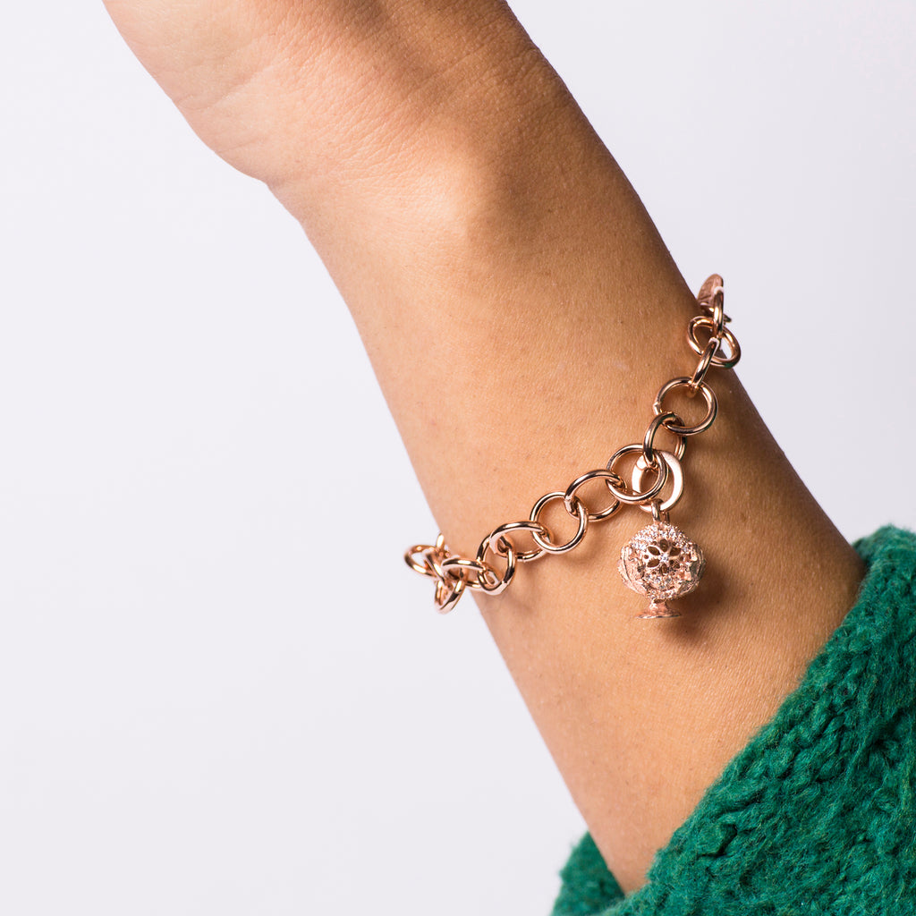 Ciondolo Pomidèfiure Rosè - piccolo - con zirconi per collana e bracciale - mm.20