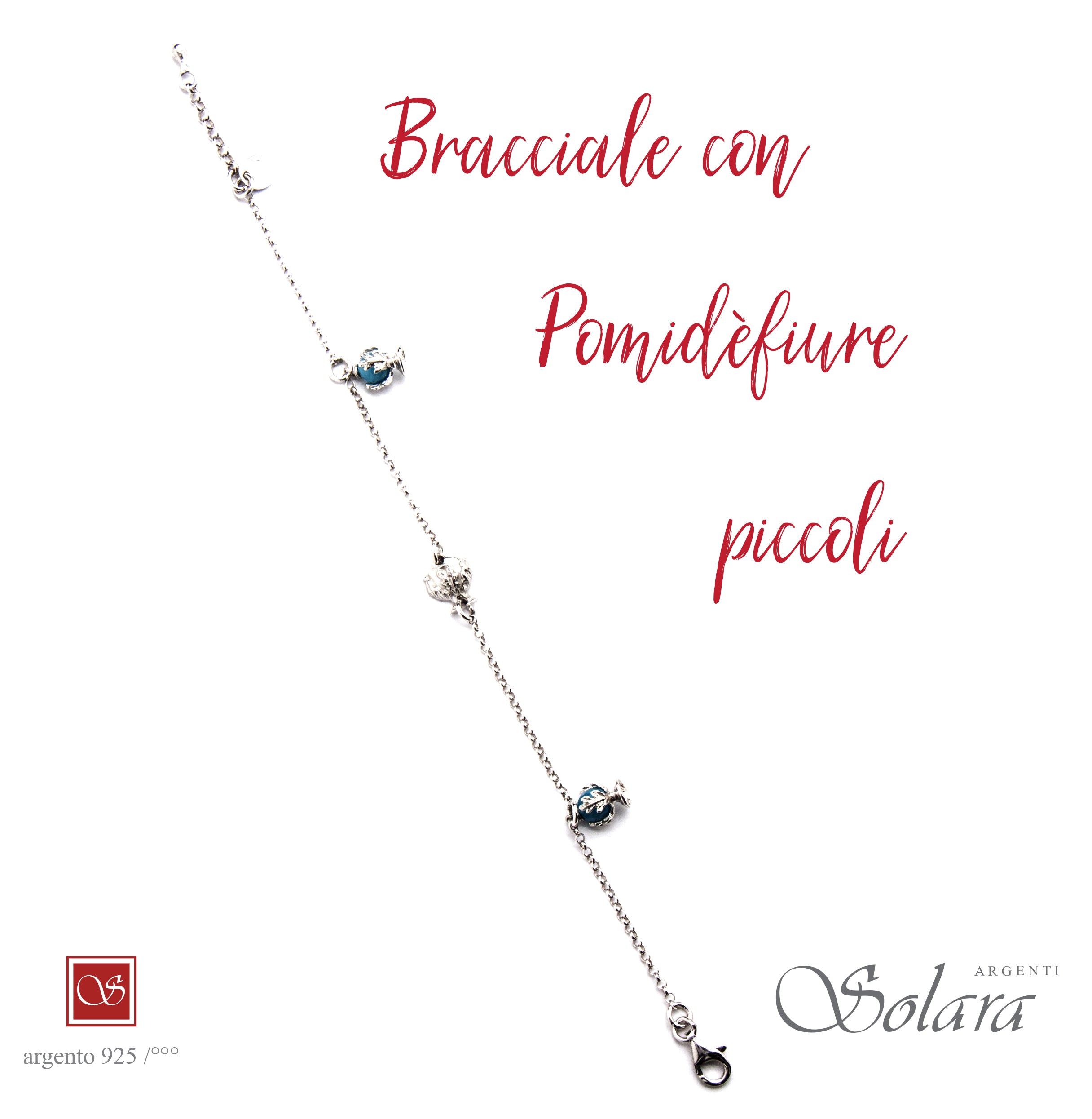 Bracciale con due Pomifèfiure - quarzo angelite - argento