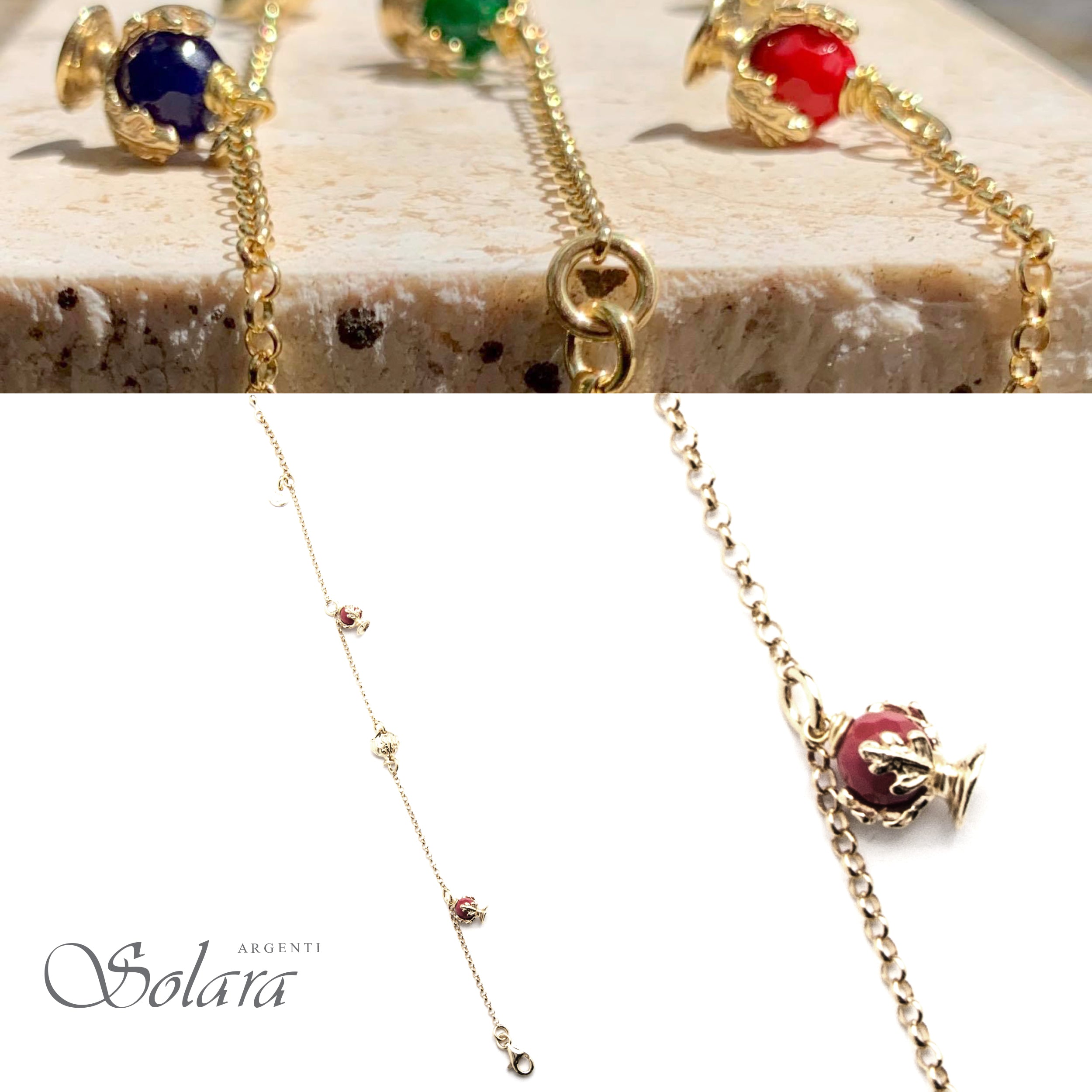 Bracciale con due Pomifèfiure - pasta di corallo