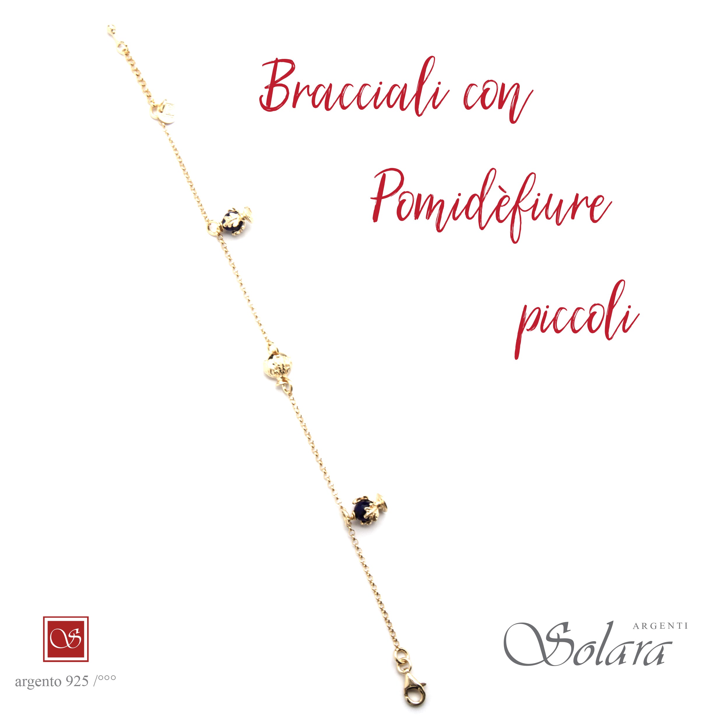 Bracciale con due Pomifèfiure - giada colore zaffiro