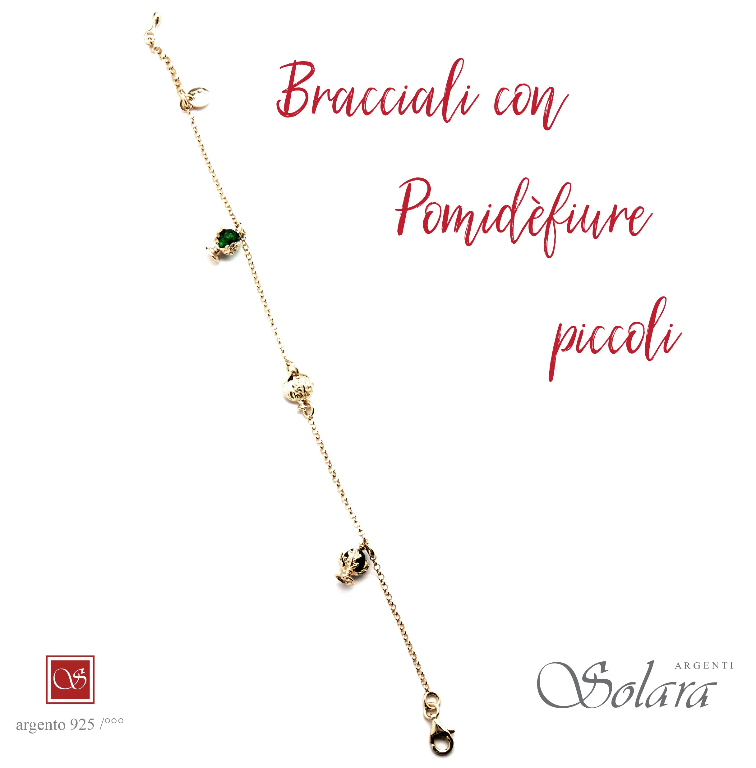 Bracciale con due Pomifèfiure - giada verde smeraldo -