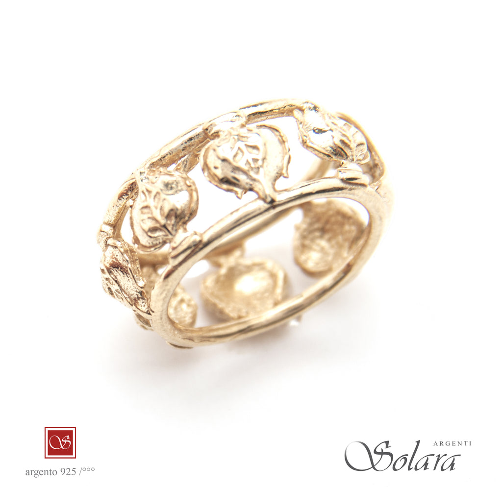 Anello dorato con 7 Pomidèfiure  - misura 13-16-18