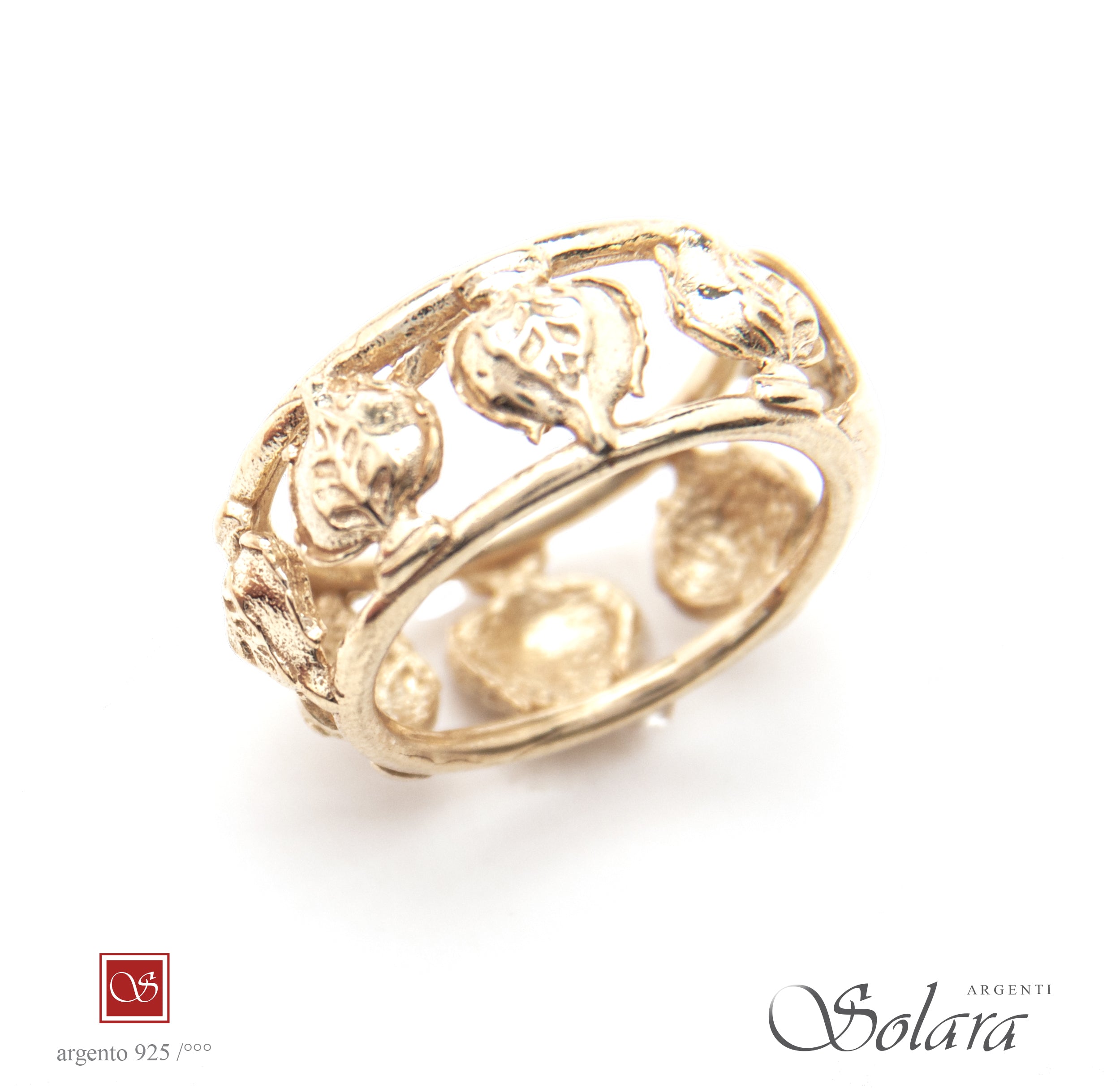 Anello dorato con 7 Pomidèfiure  - misura 13-16-18