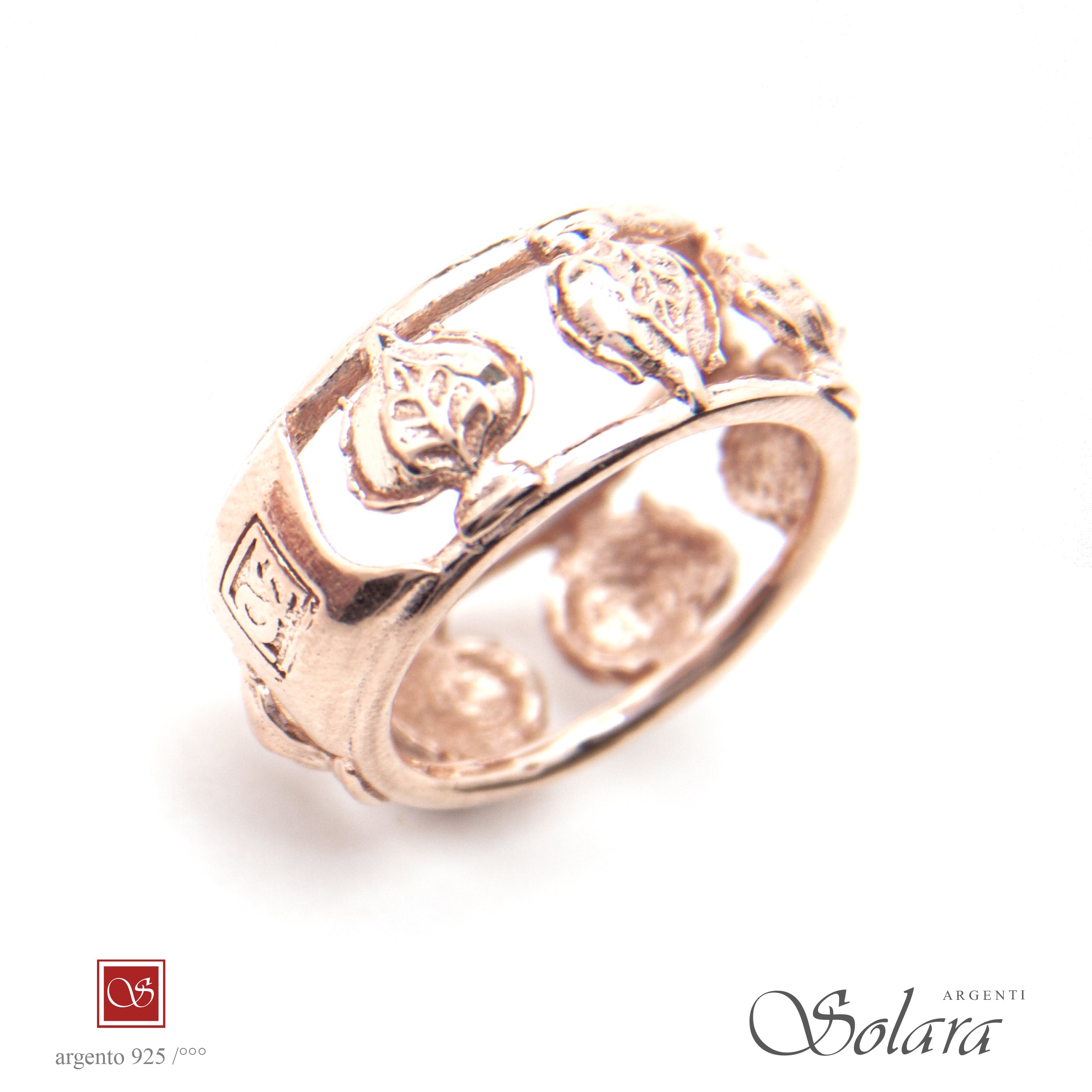 Anello dorato con 7 Pomidèfiure  - misura 13-16-18