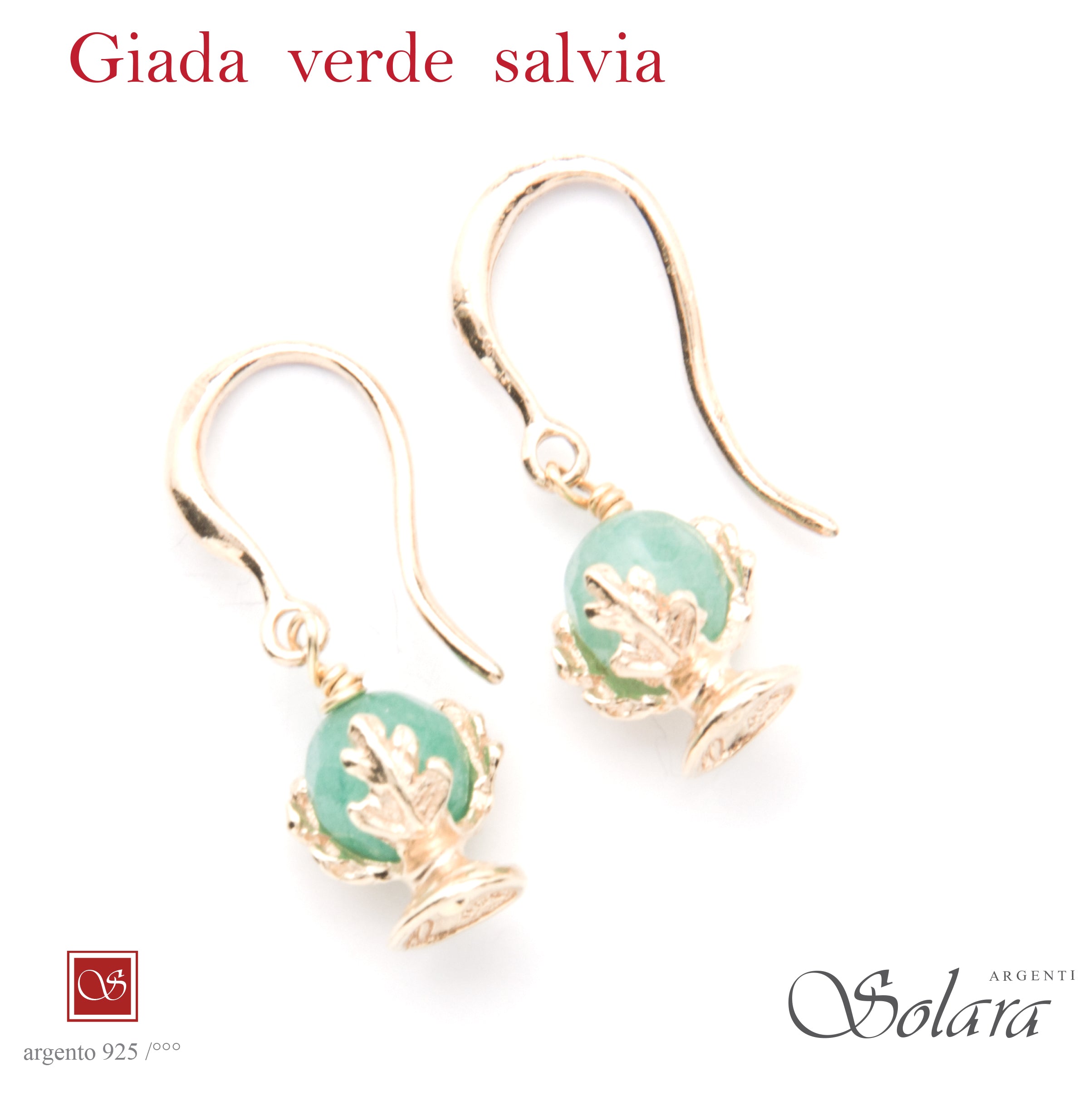 Orecchini con monachina - micro - GIADA VERDE SALVIA