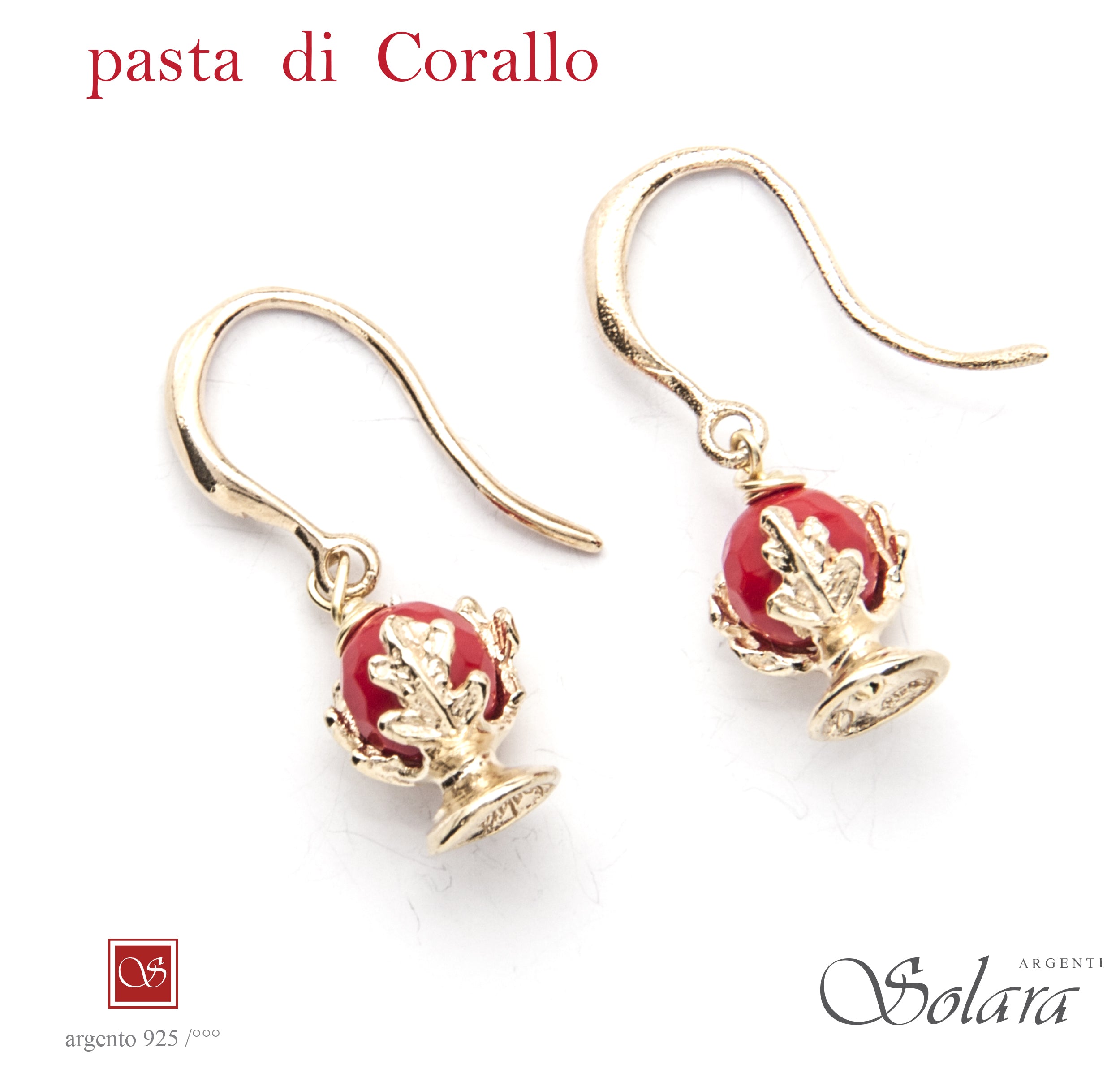 Orecchini con monachina - micro - PASTA DI CORALLO