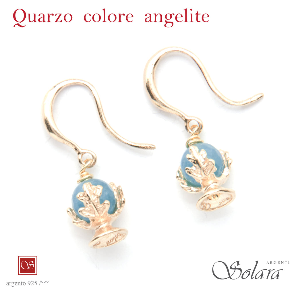 Orecchini con monachina - micro - QUARZO  ANGELITE