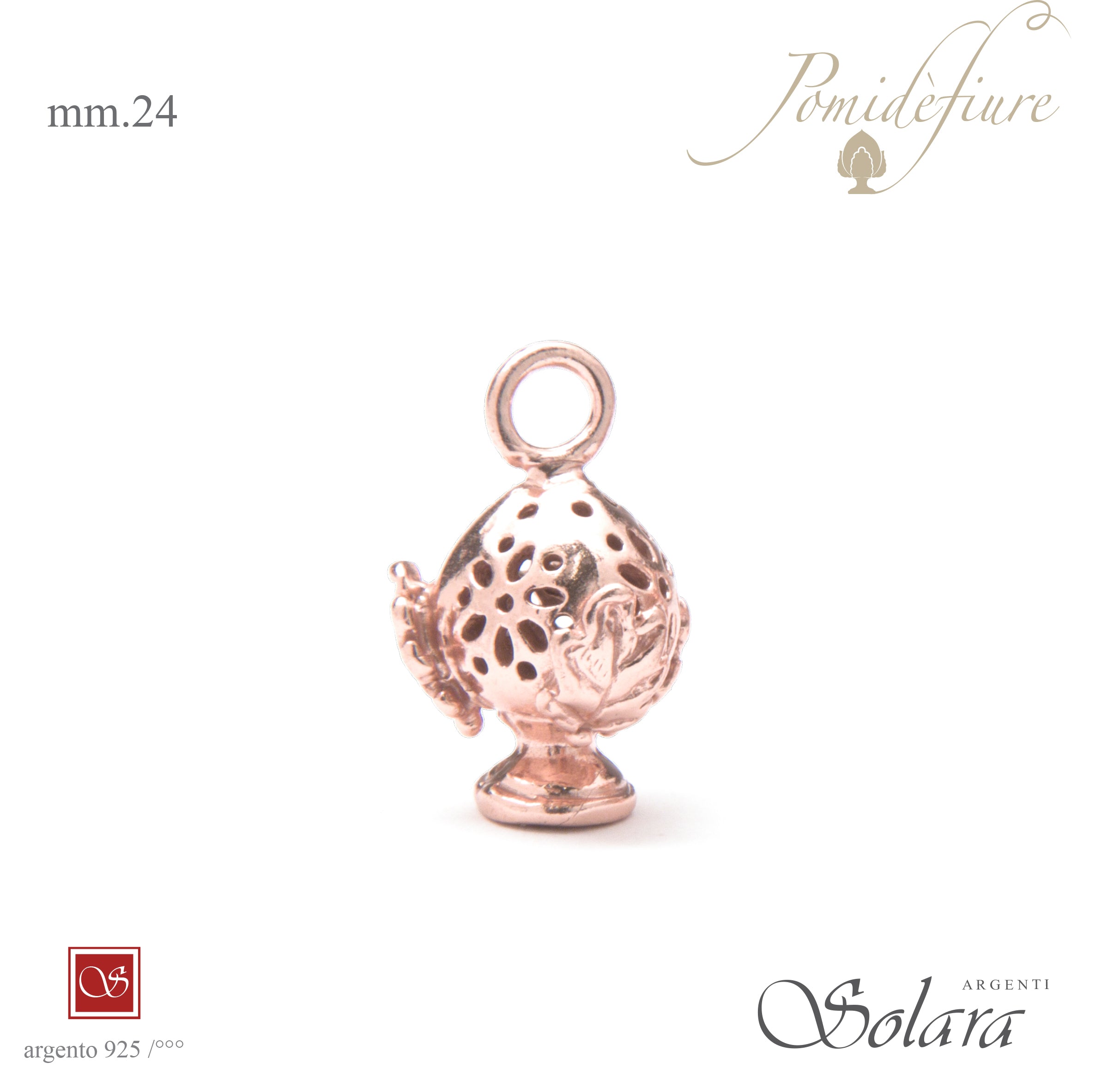 Ciondolo Pomidèfiure traforo Rosè - III^ mis - mm.24